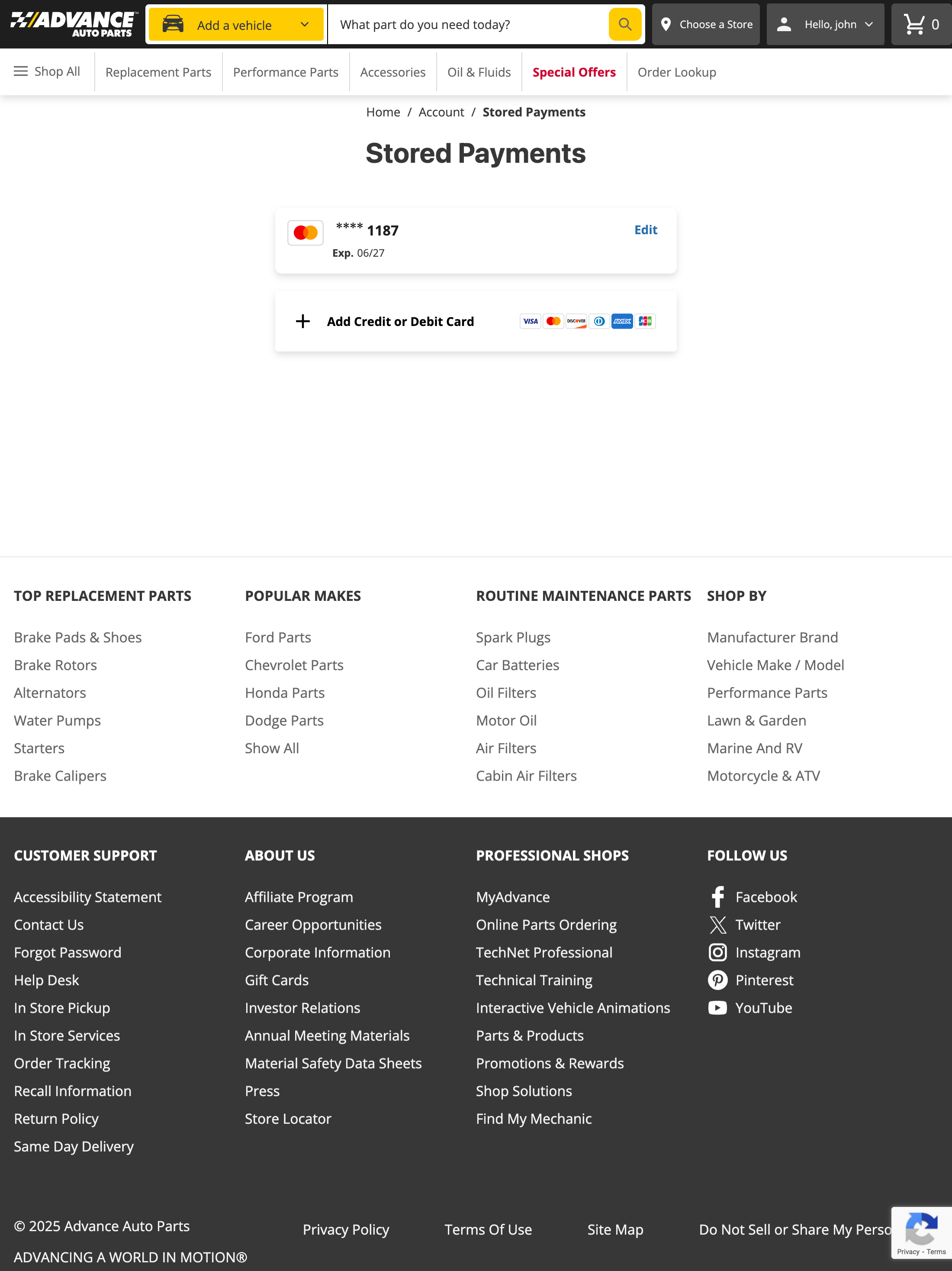 Desktop screenshot of Advance Auto Parts