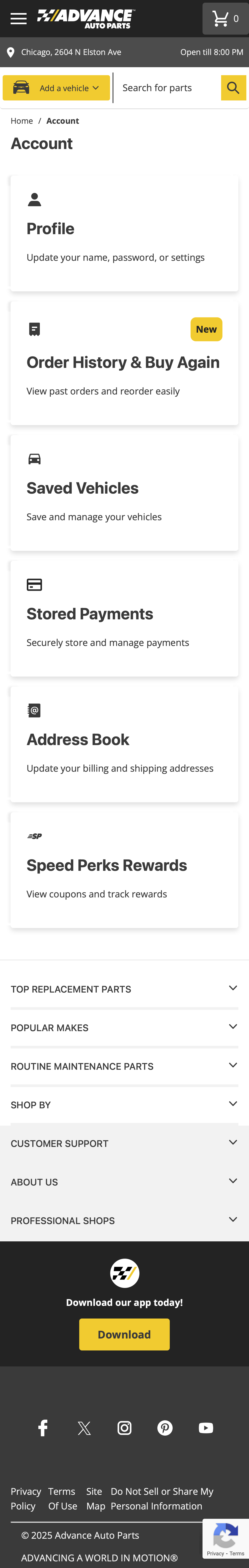 Mobile screenshot of Advance Auto Parts