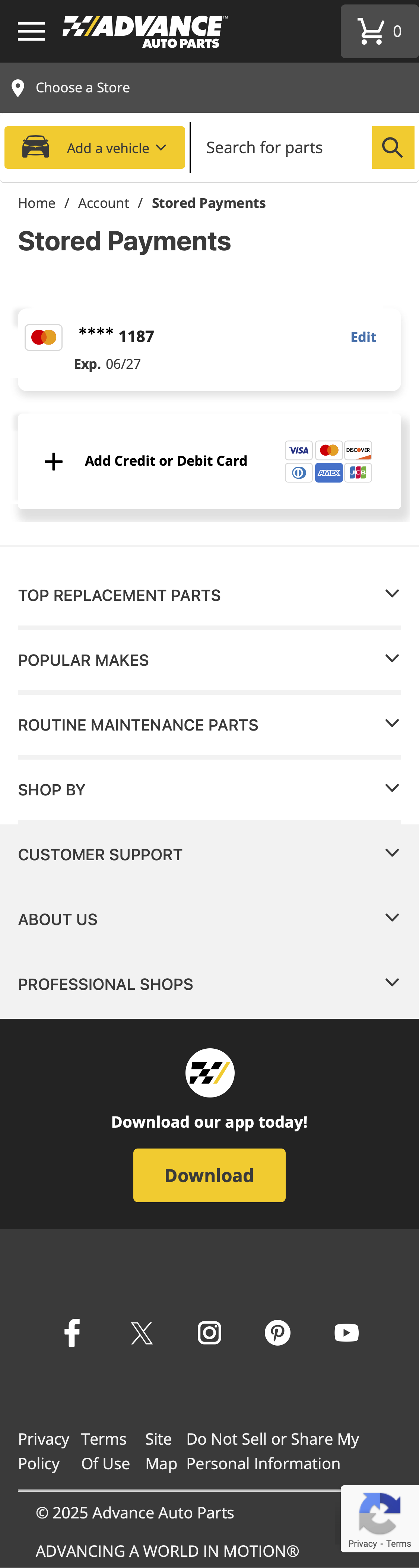 Mobile screenshot of Advance Auto Parts