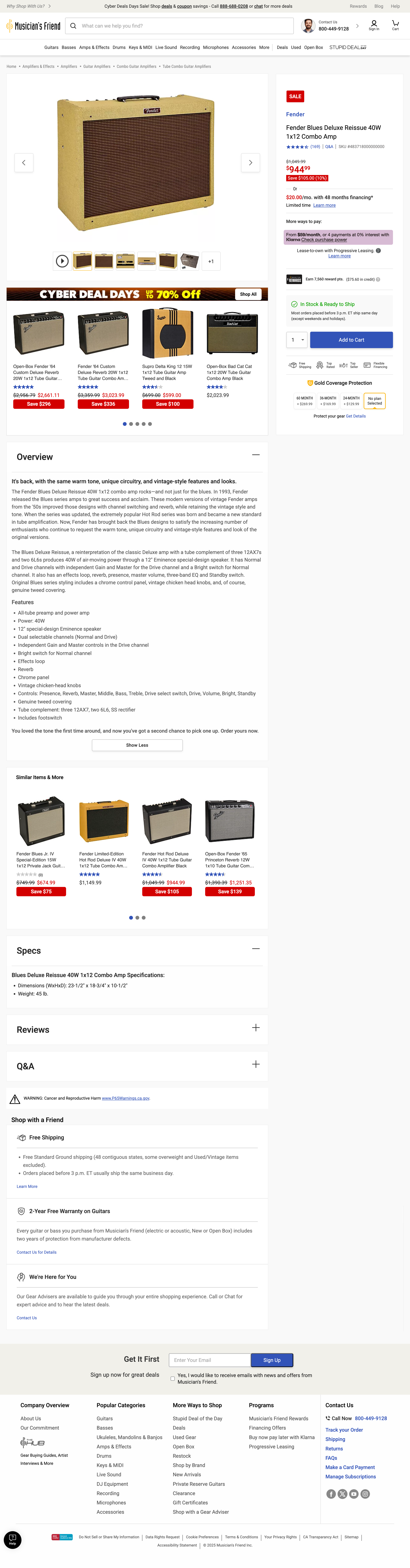 Desktop screenshot of Musician’s Friend