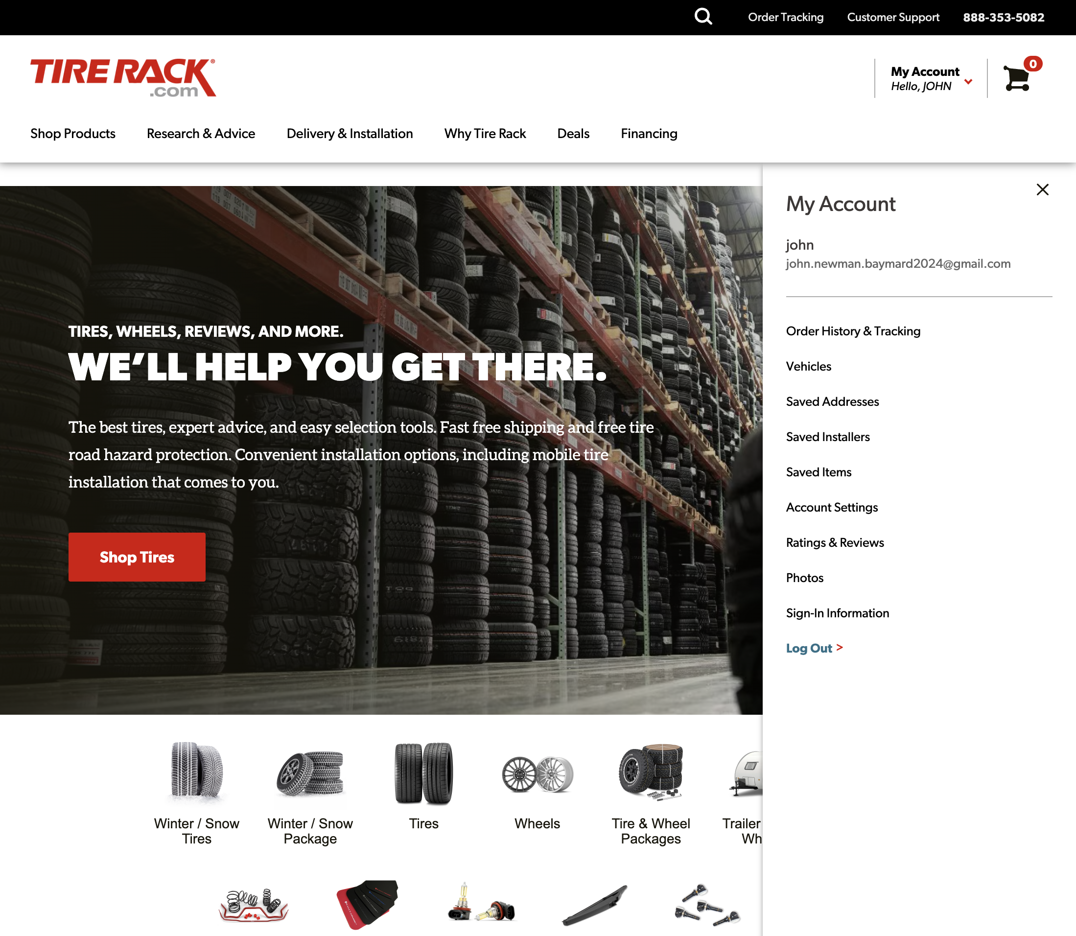 Desktop screenshot of Tire Rack