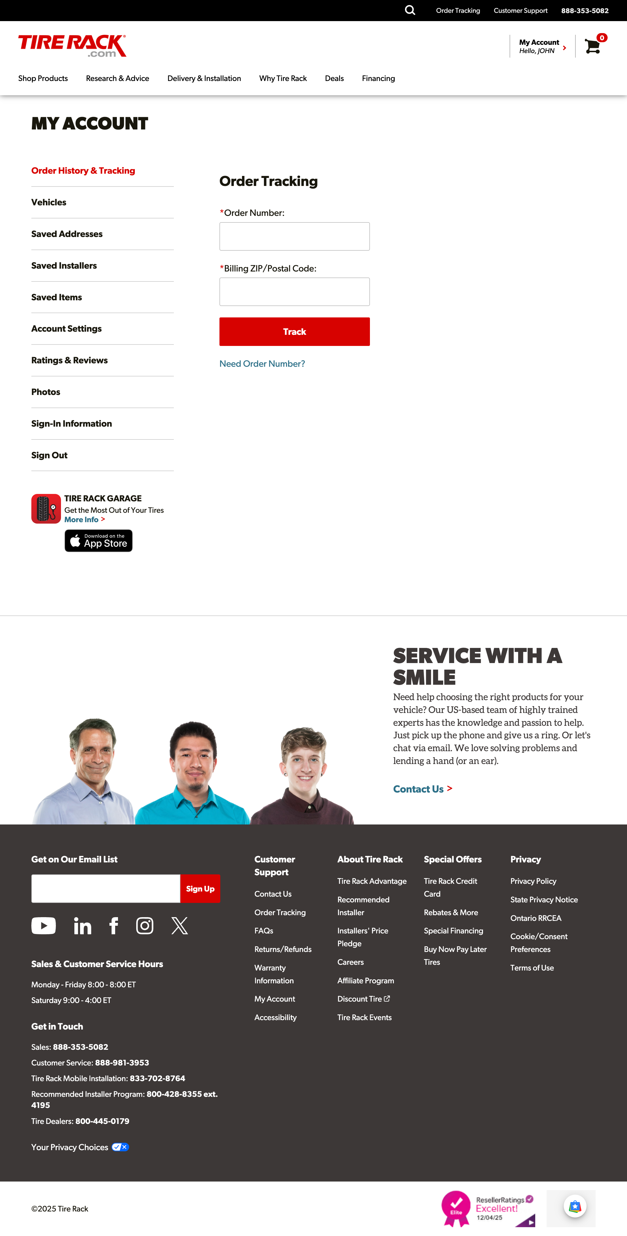 Desktop screenshot of Tire Rack