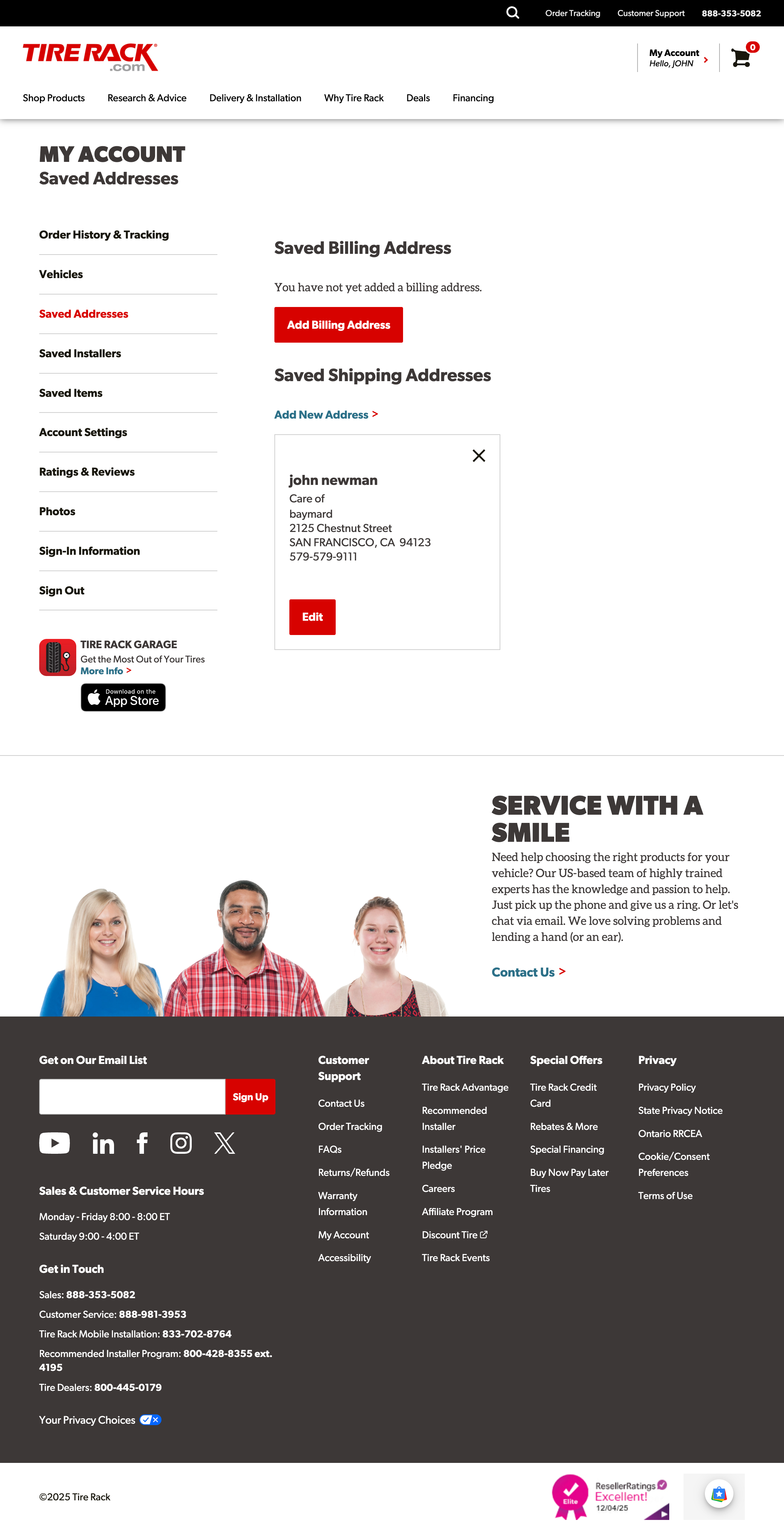 Desktop screenshot of Tire Rack