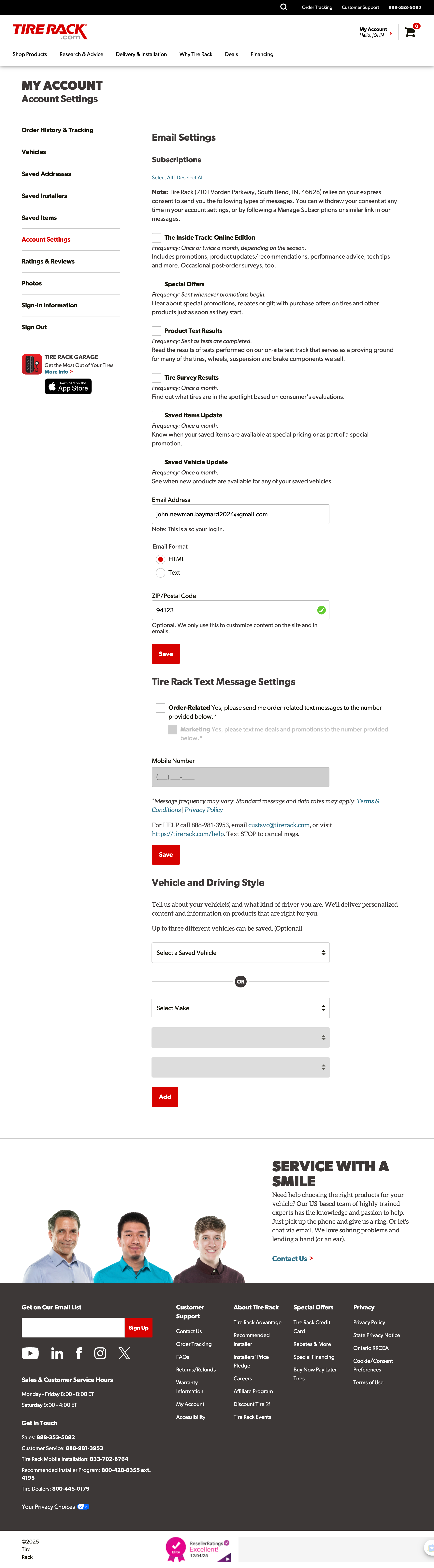 Desktop screenshot of Tire Rack