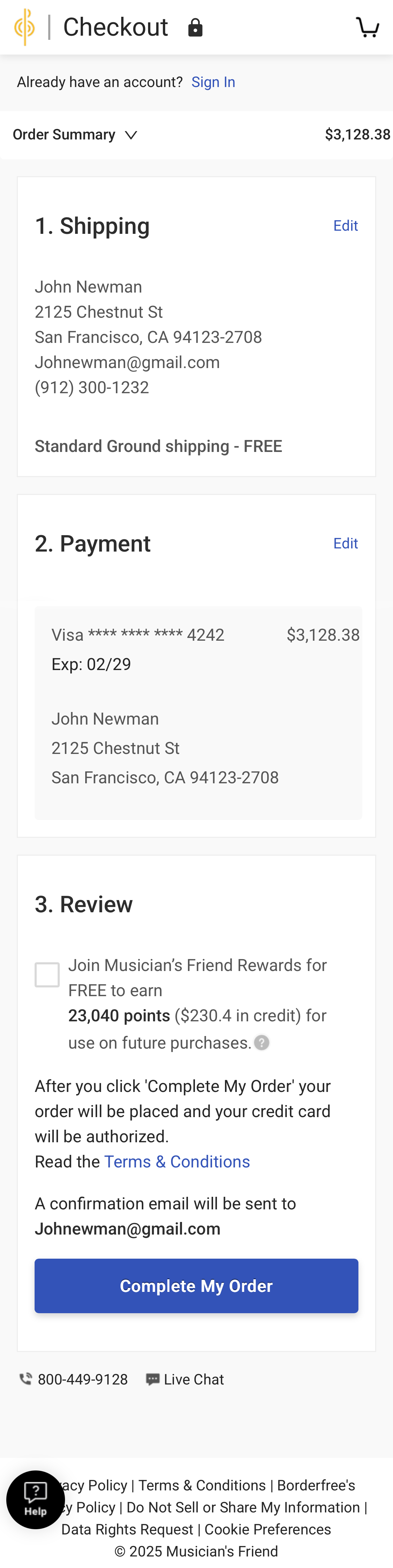 Mobile screenshot of Musician’s Friend