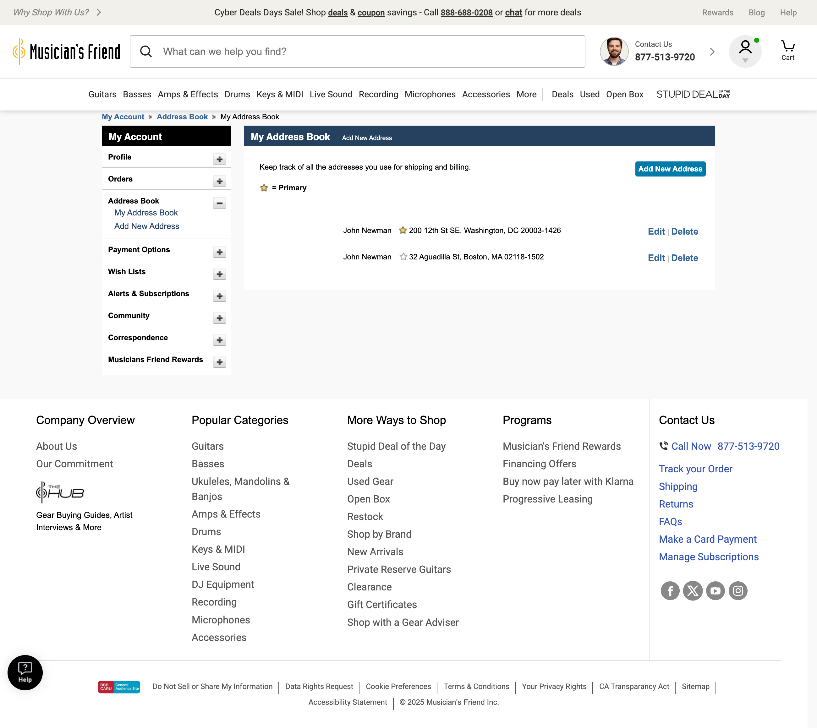 Desktop screenshot of Musician’s Friend
