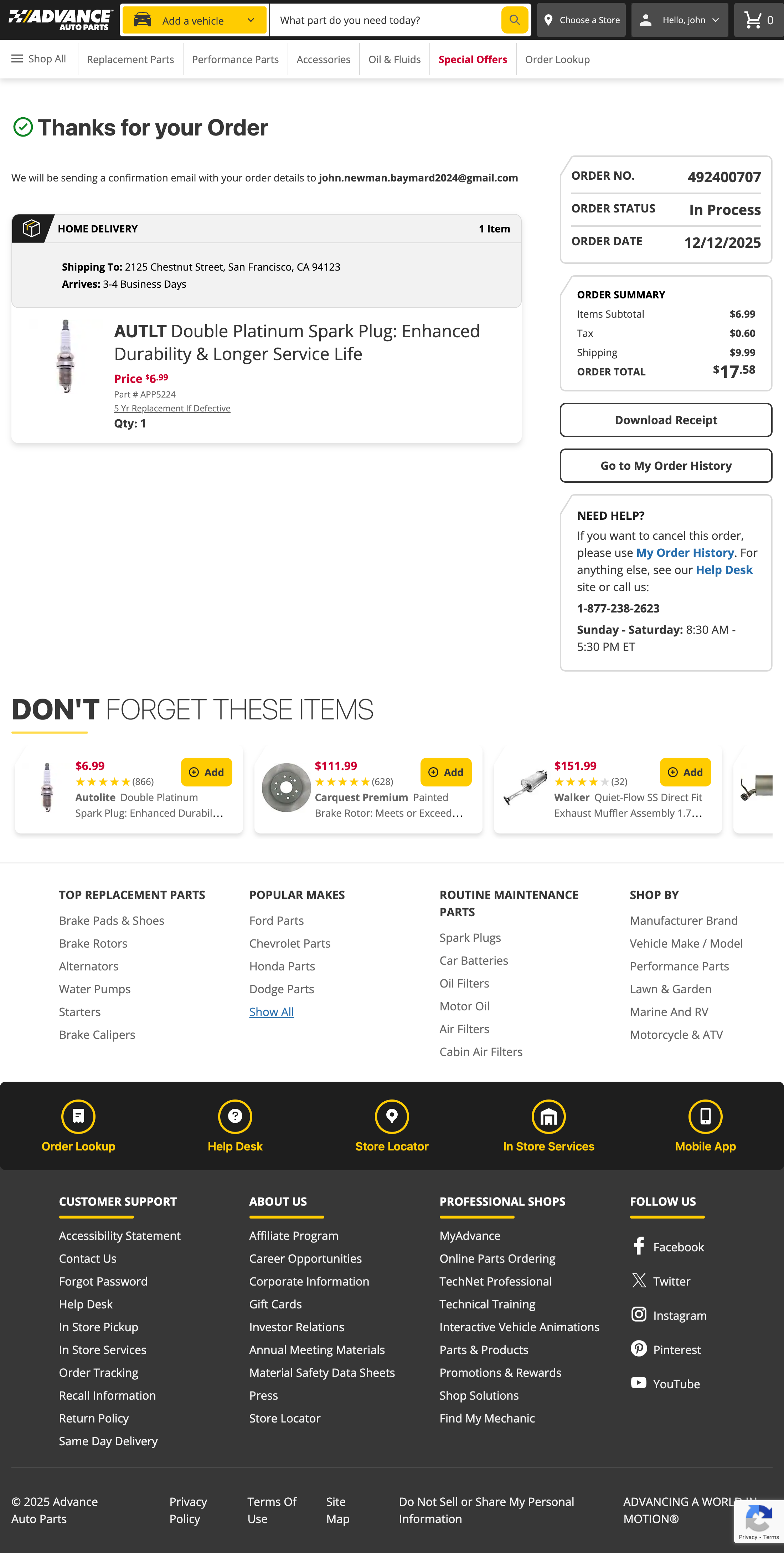 Desktop screenshot of Advance Auto Parts