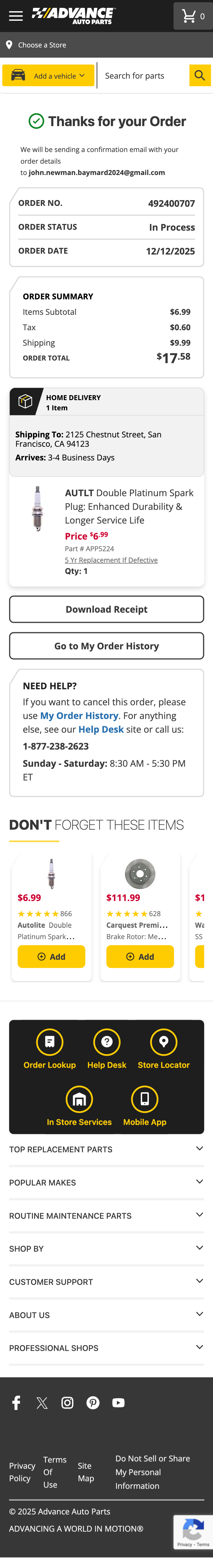 Mobile screenshot of Advance Auto Parts