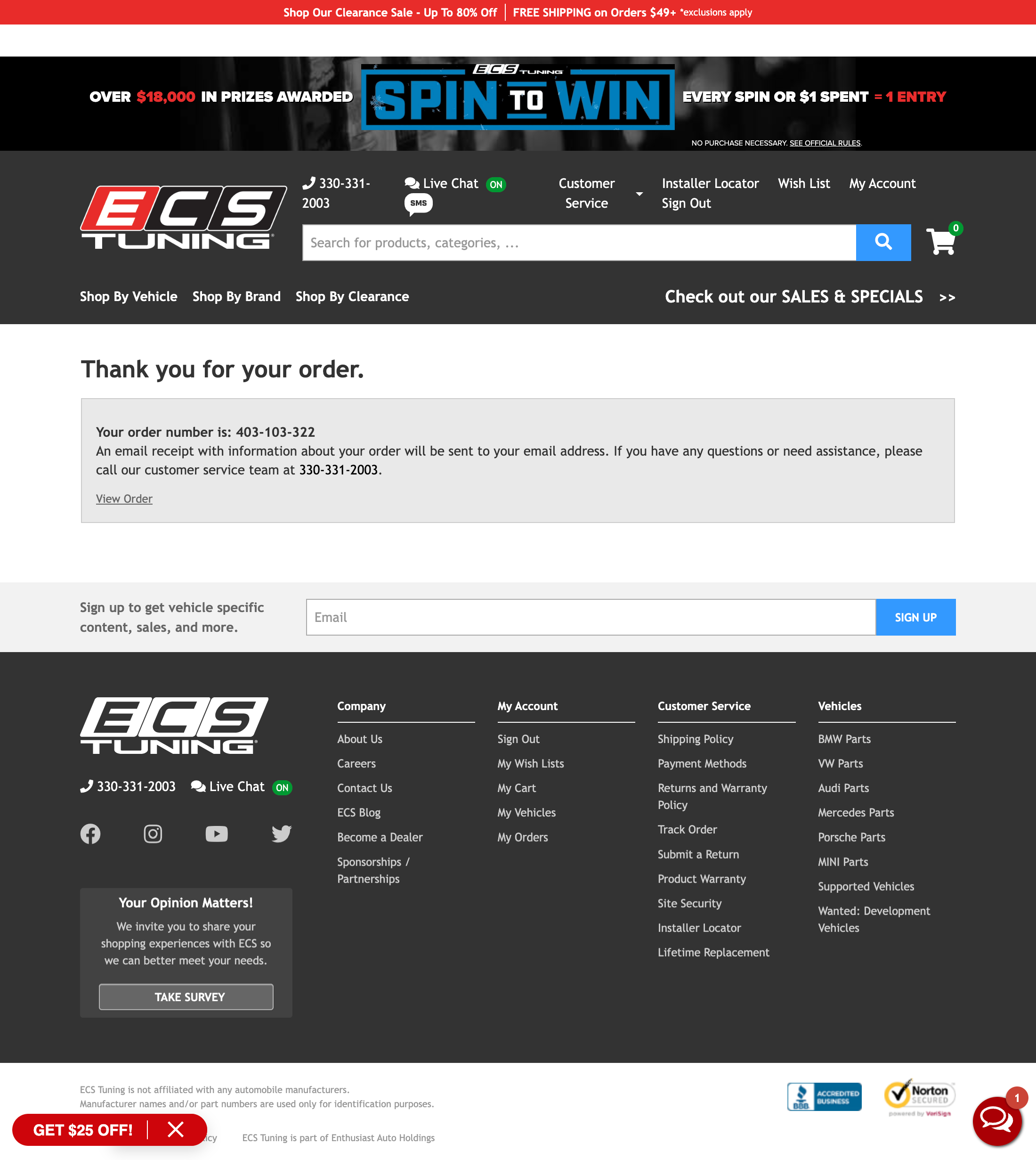 Desktop screenshot of ECS Tuning