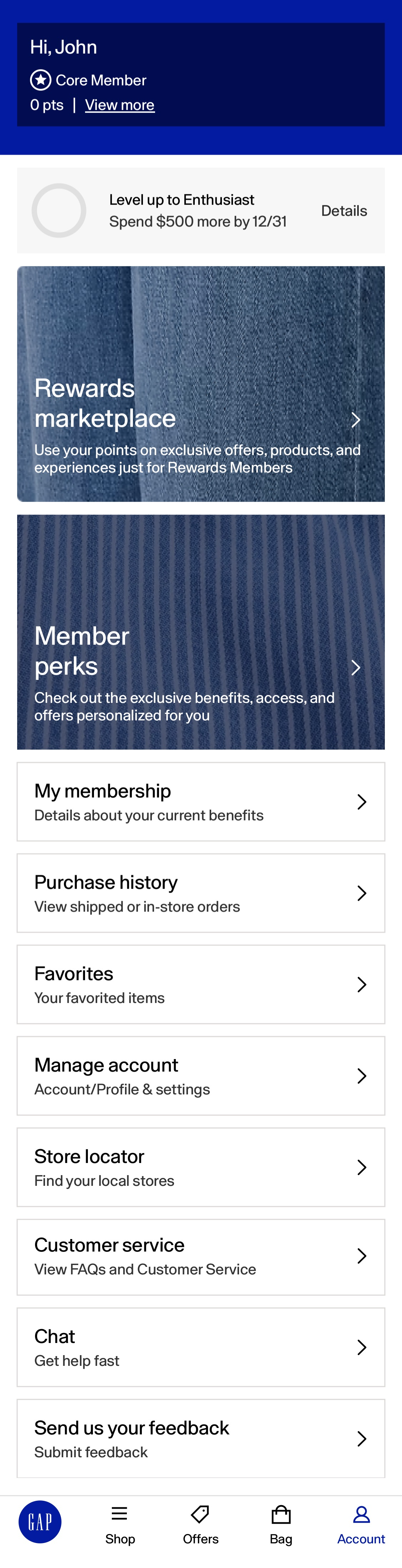 Mobile screenshot of GAP