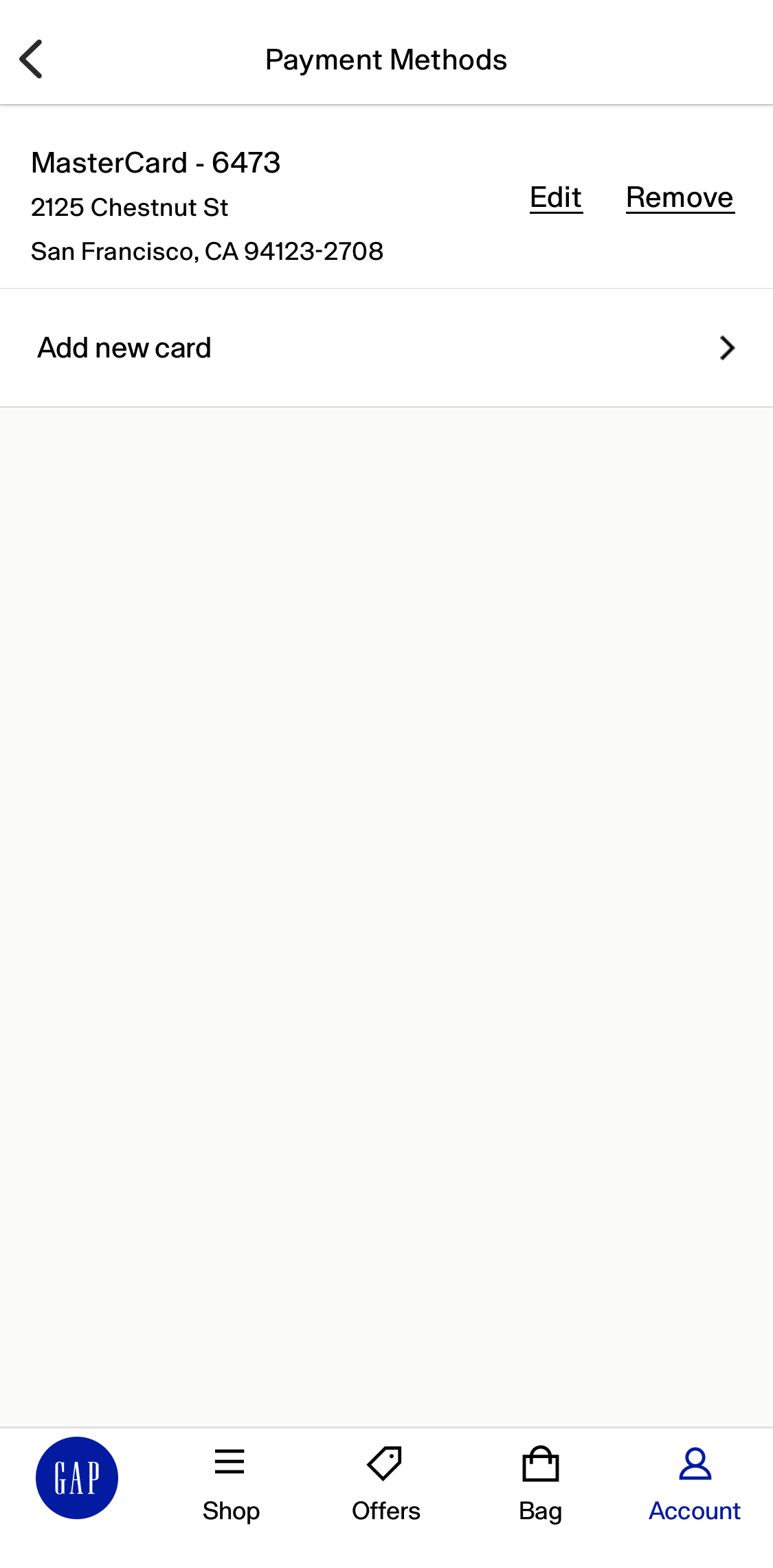 Mobile screenshot of GAP