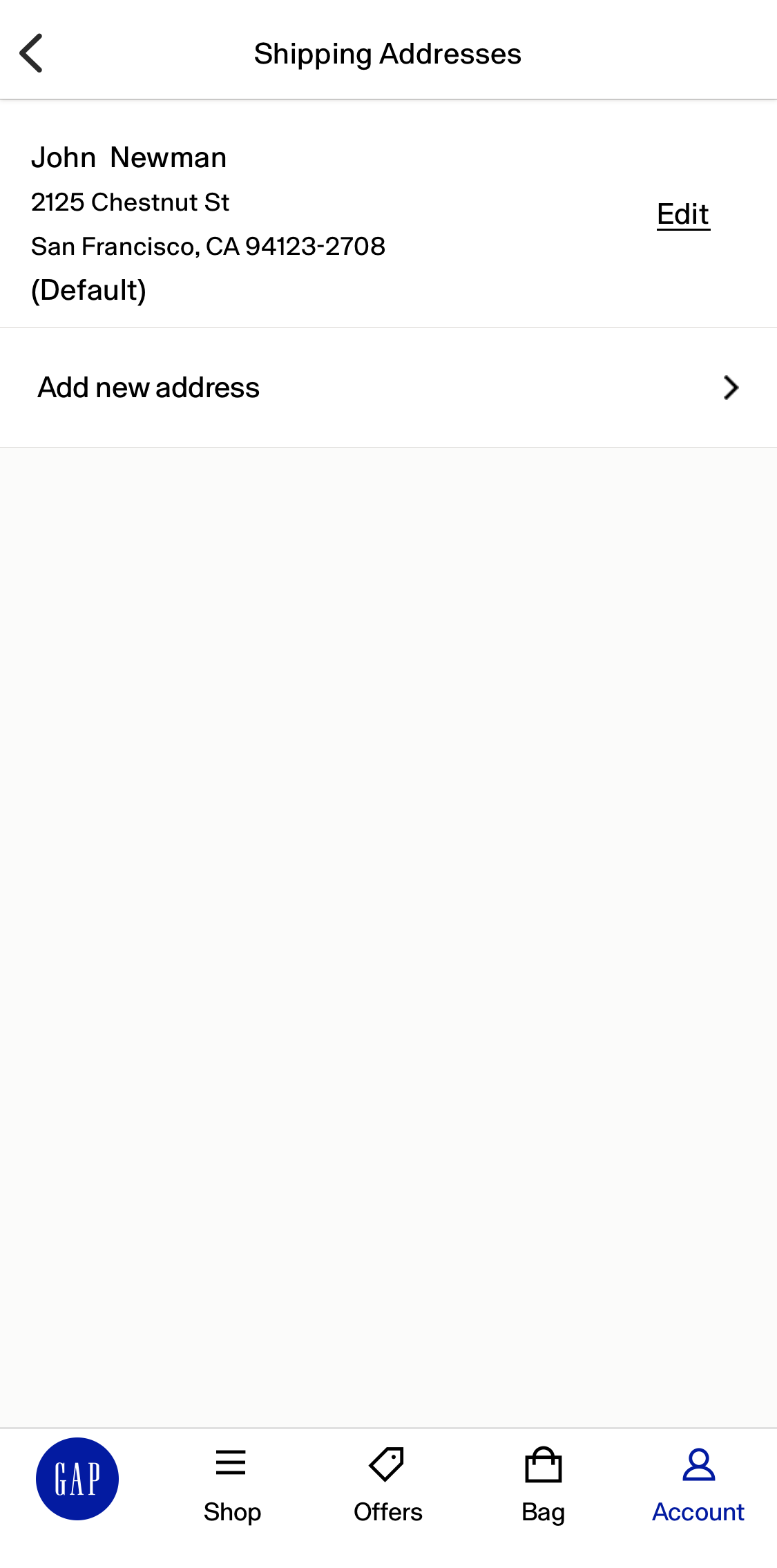 Mobile screenshot of GAP