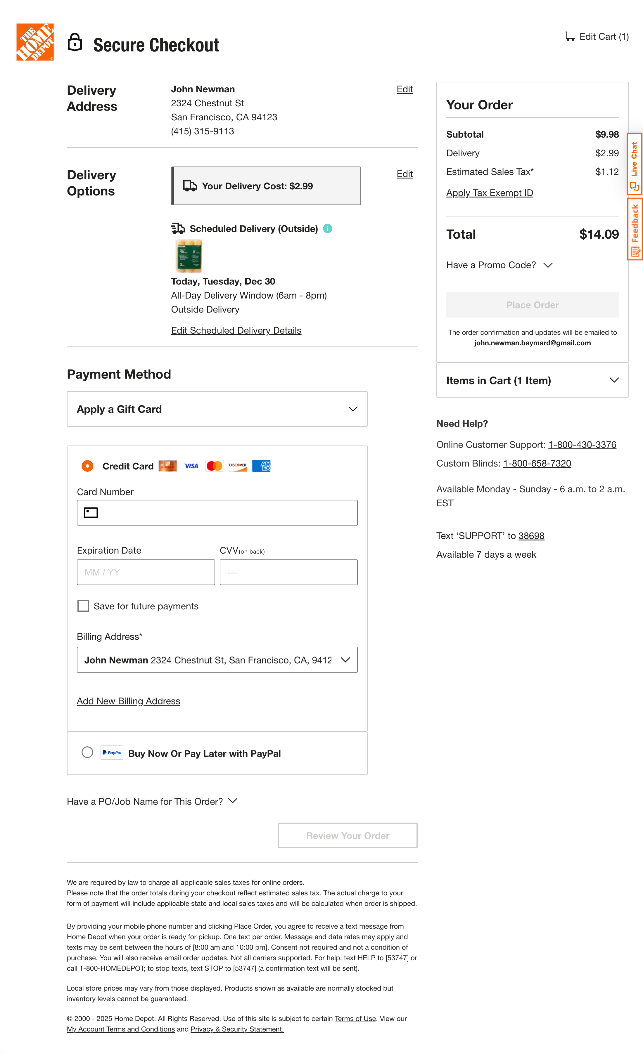 Desktop screenshot of Home Depot