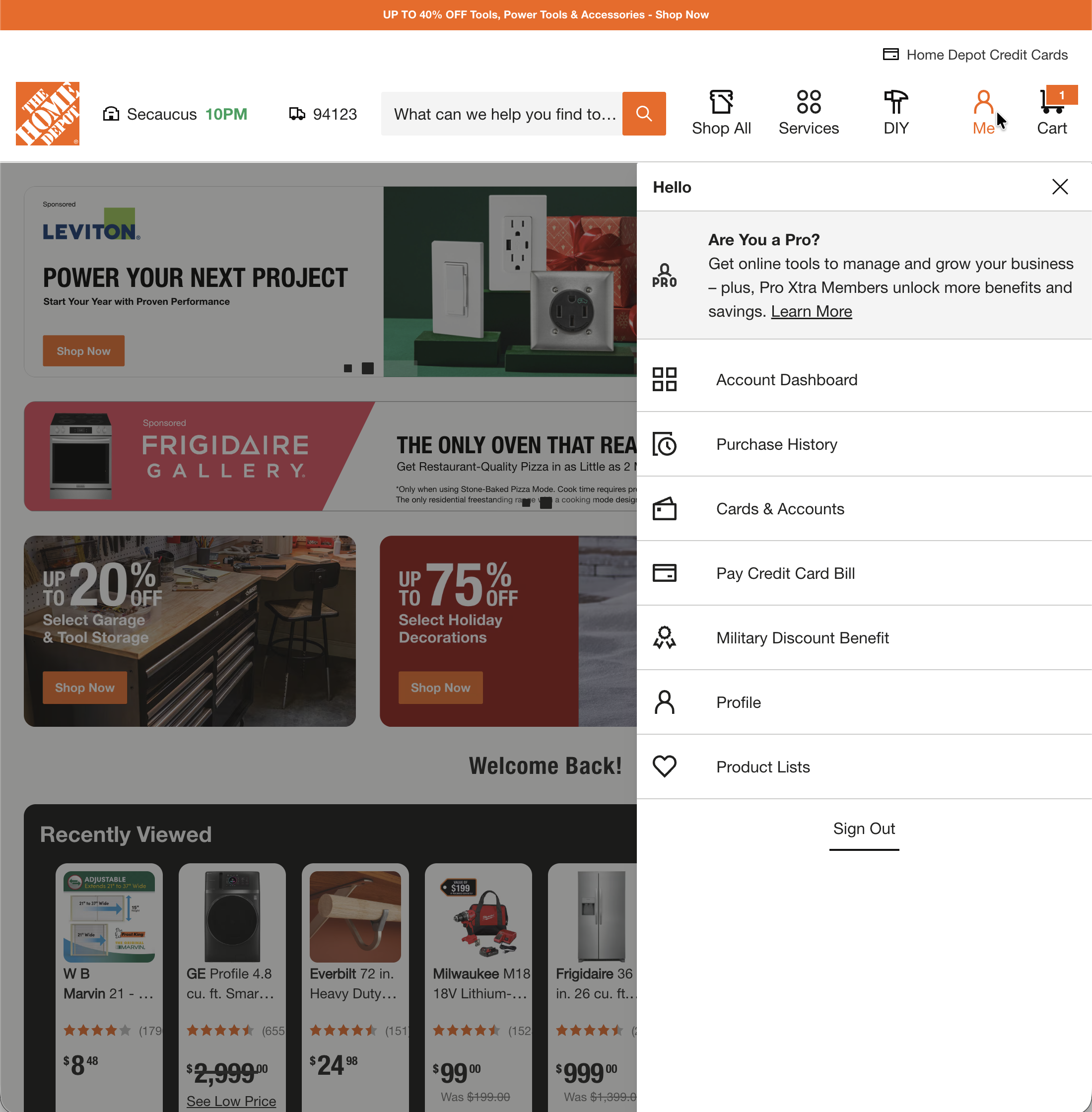 Desktop screenshot of Home Depot