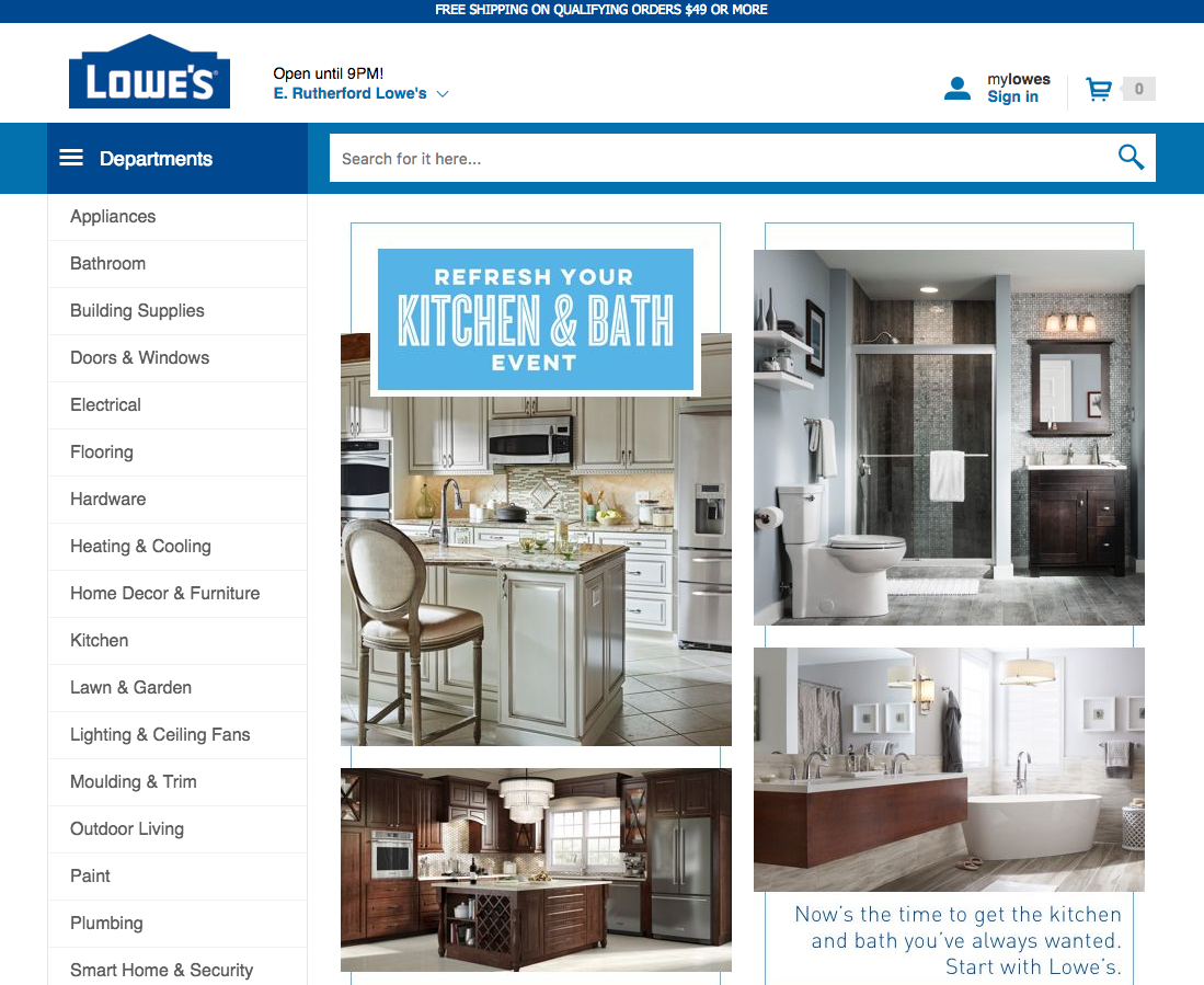 Desktop screenshot of Lowe’s