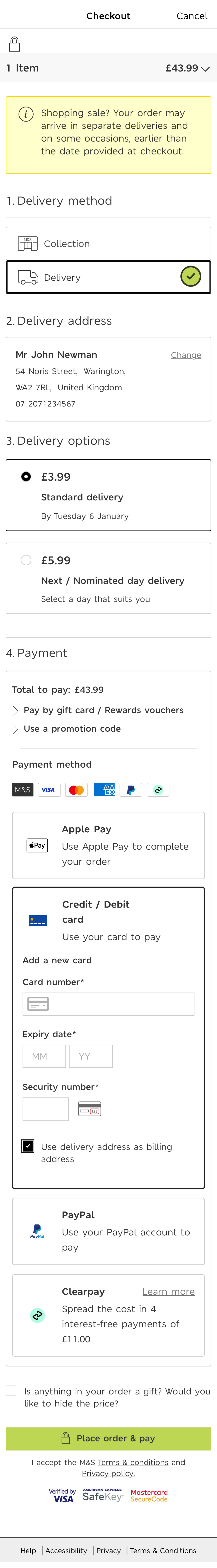 Mobile screenshot of Marks & Spencer
