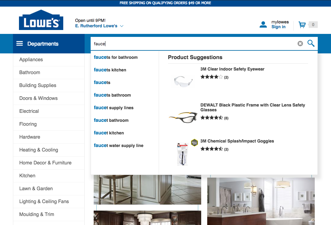 Desktop screenshot of Lowe’s