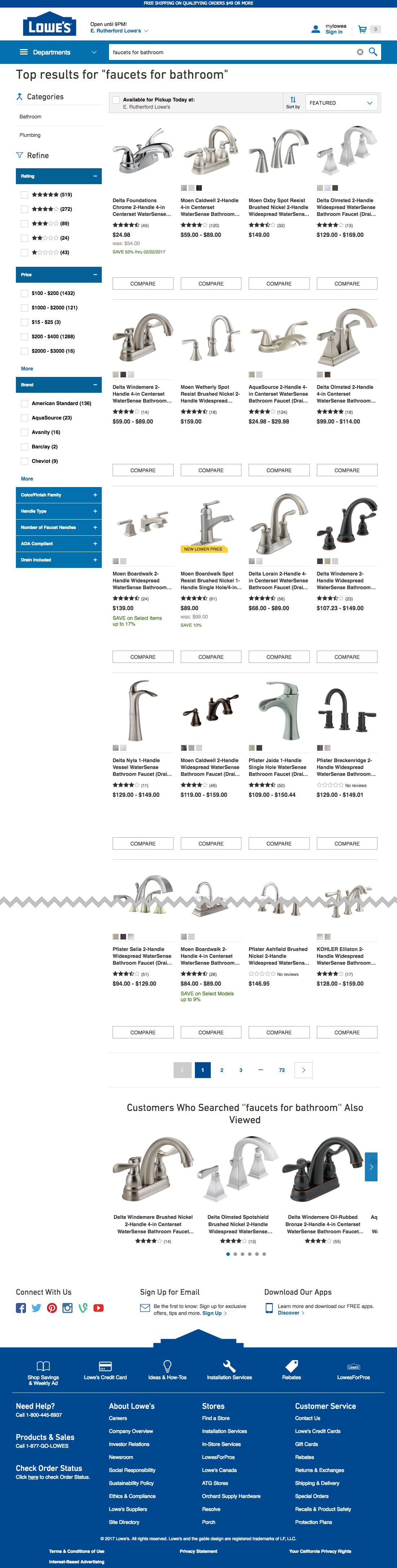 Desktop screenshot of Lowe’s