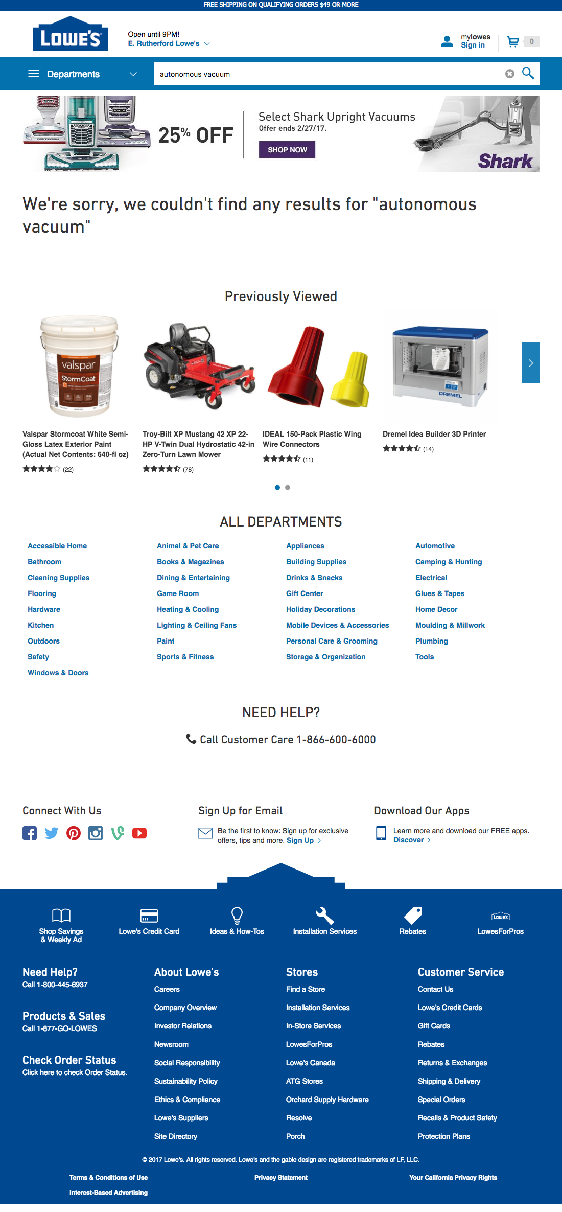 Desktop screenshot of Lowe’s