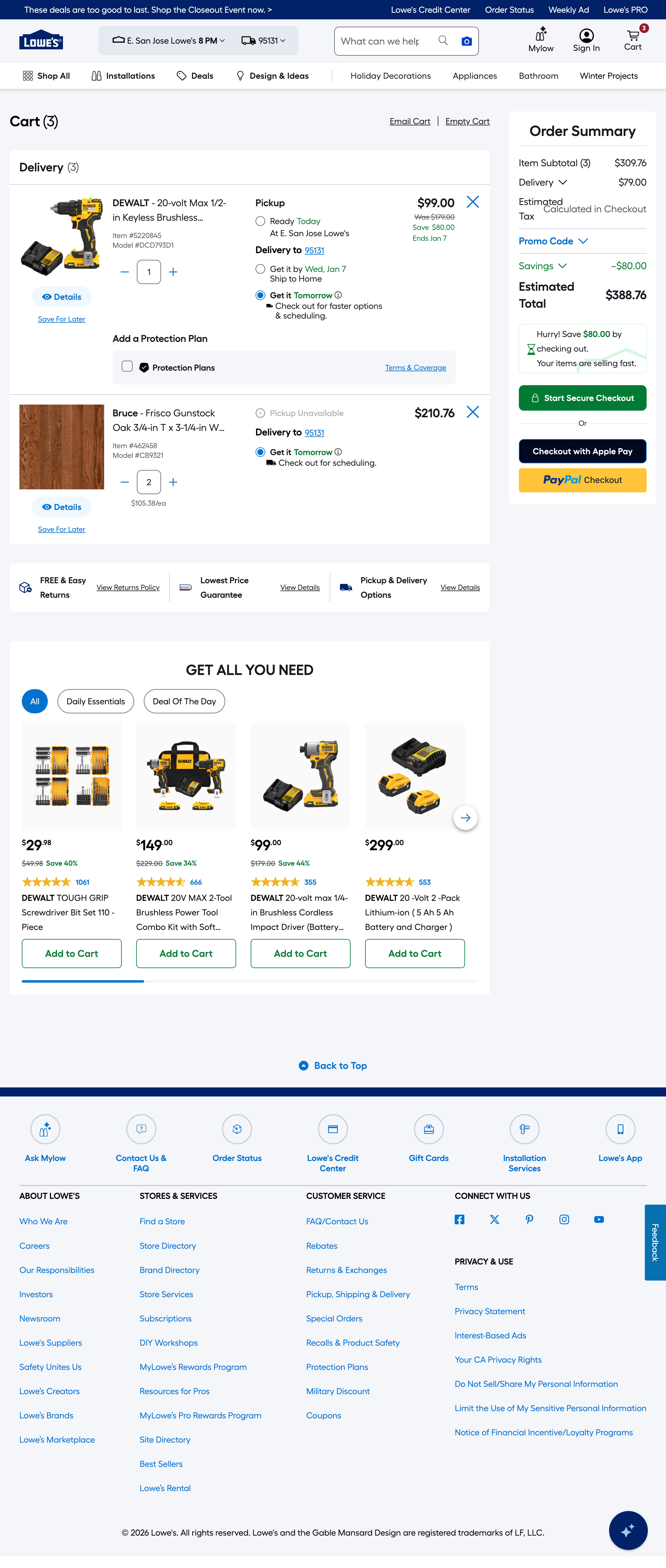 Desktop screenshot of Lowe’s