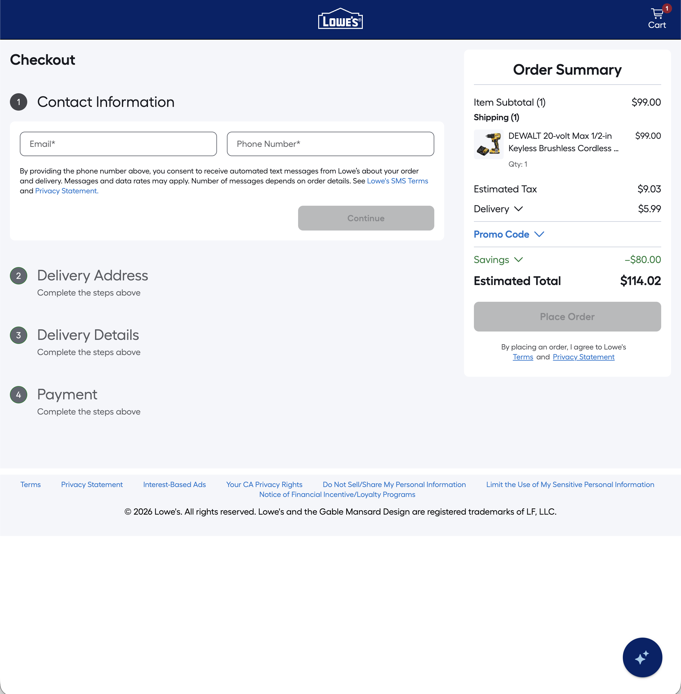 Desktop screenshot of Lowe’s