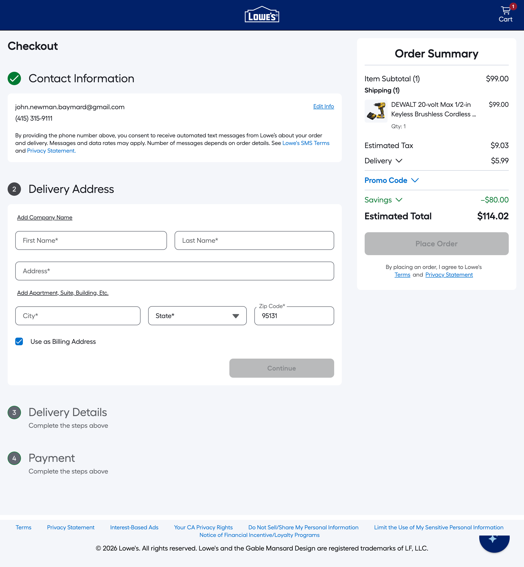 Desktop screenshot of Lowe’s