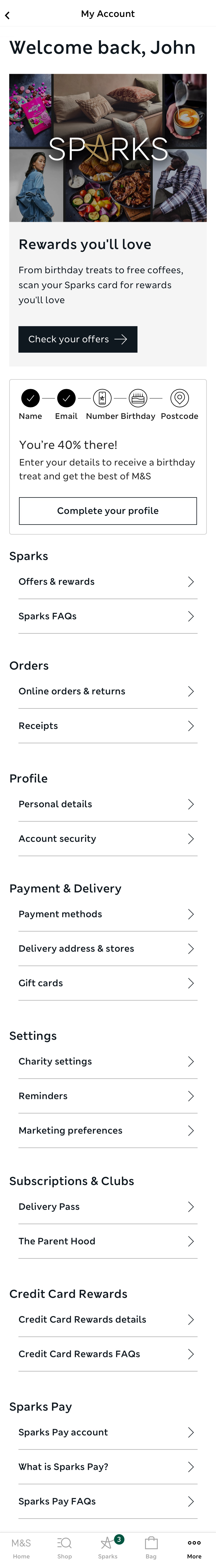 Mobile screenshot of Marks & Spencer