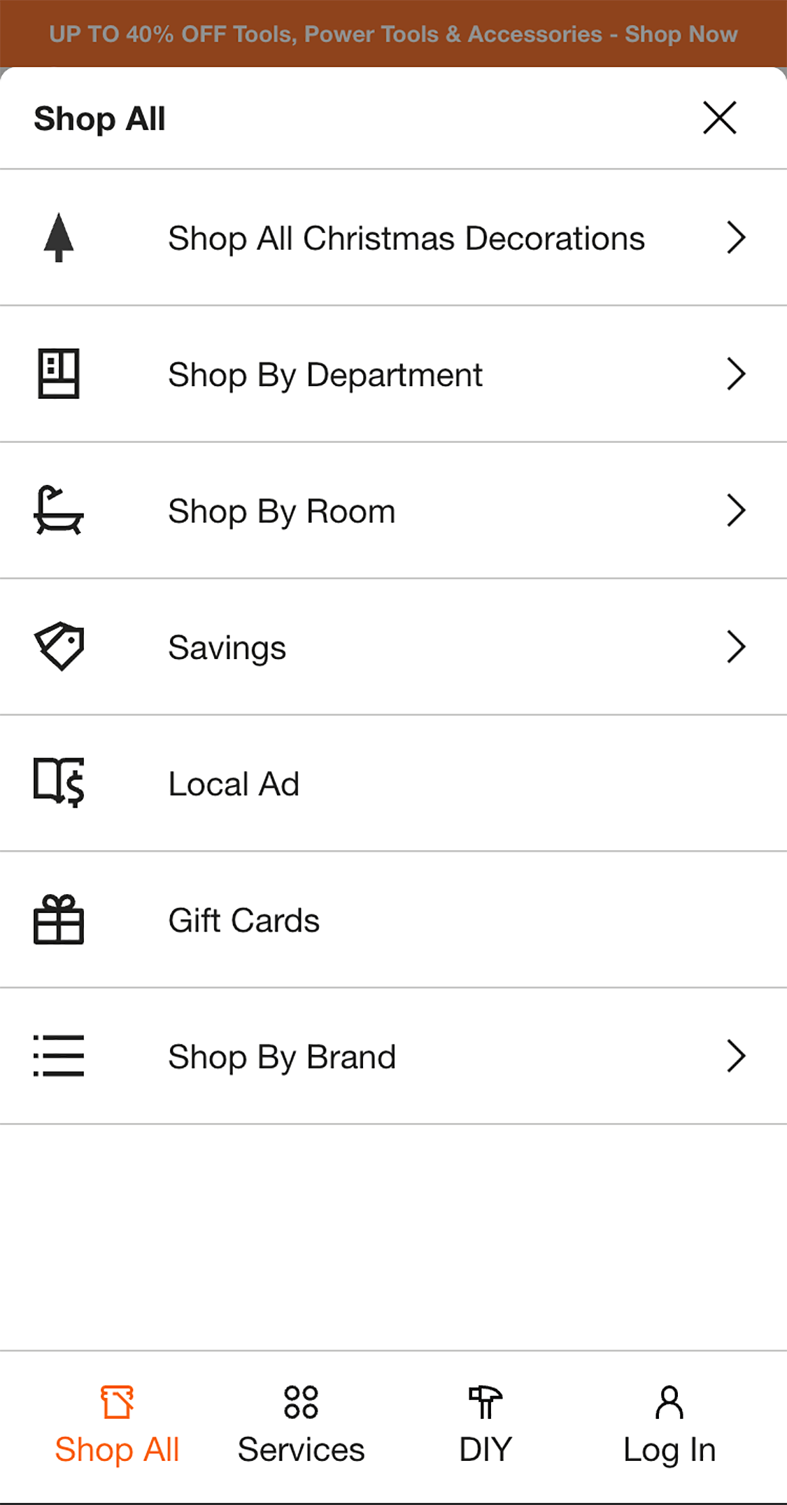 Mobile screenshot of Home Depot