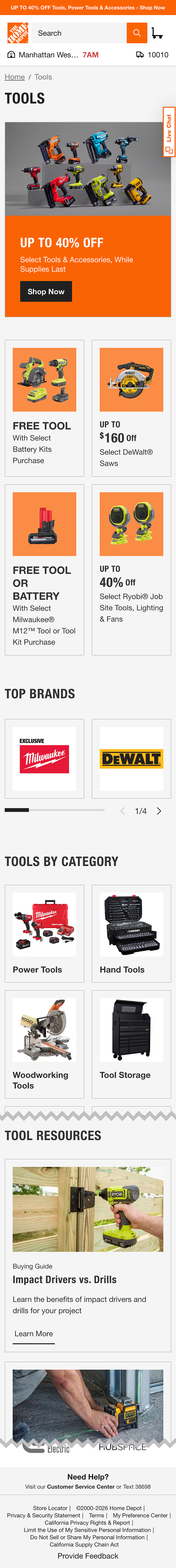 Mobile screenshot of Home Depot