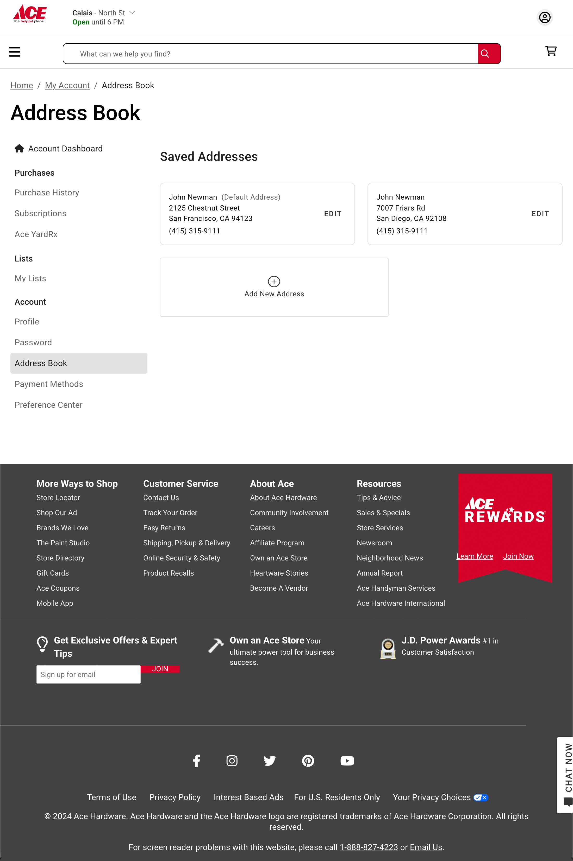 Desktop screenshot of Ace Hardware