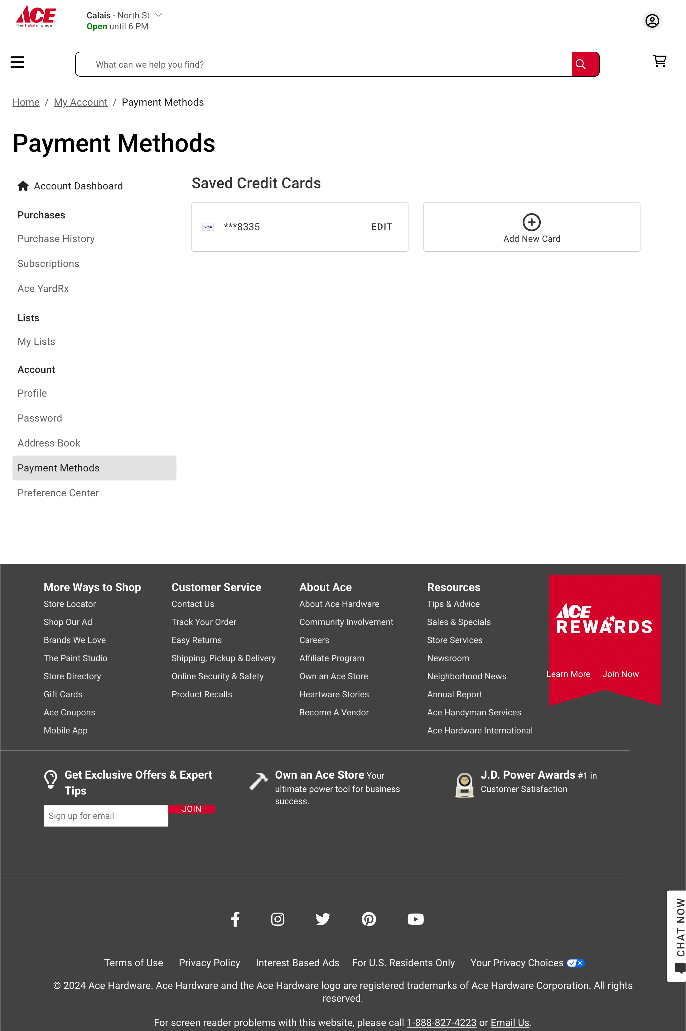 Desktop screenshot of Ace Hardware