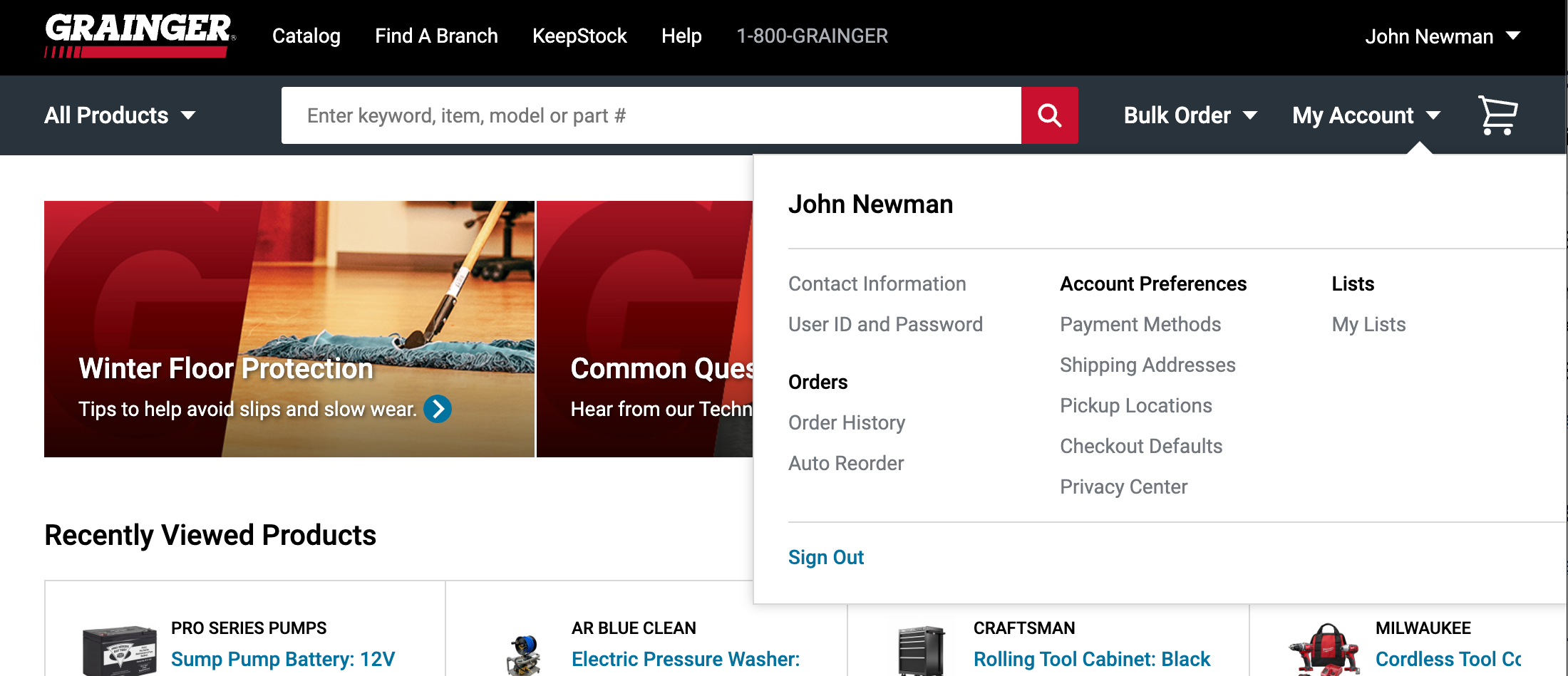 Desktop screenshot of Grainger