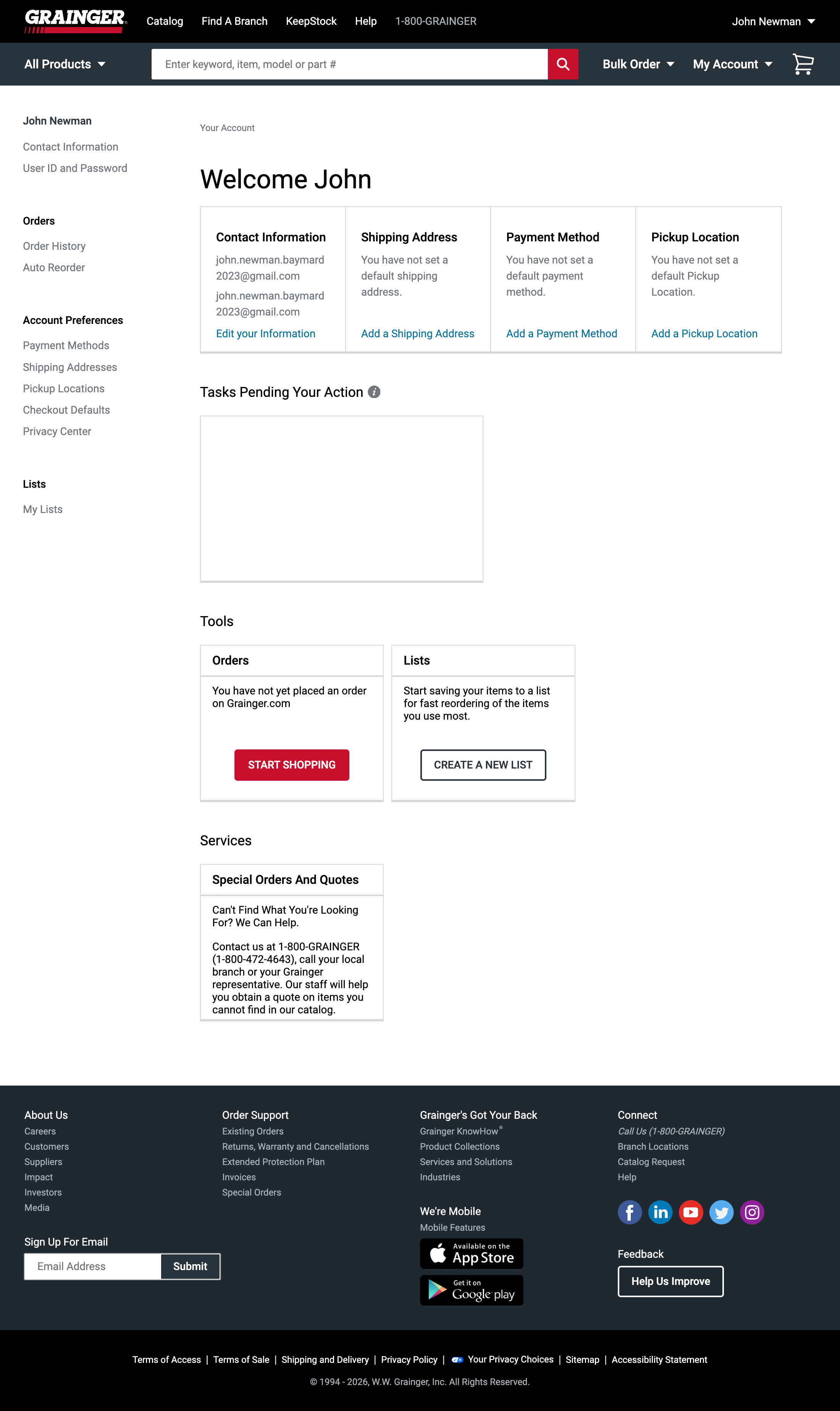 Desktop screenshot of Grainger