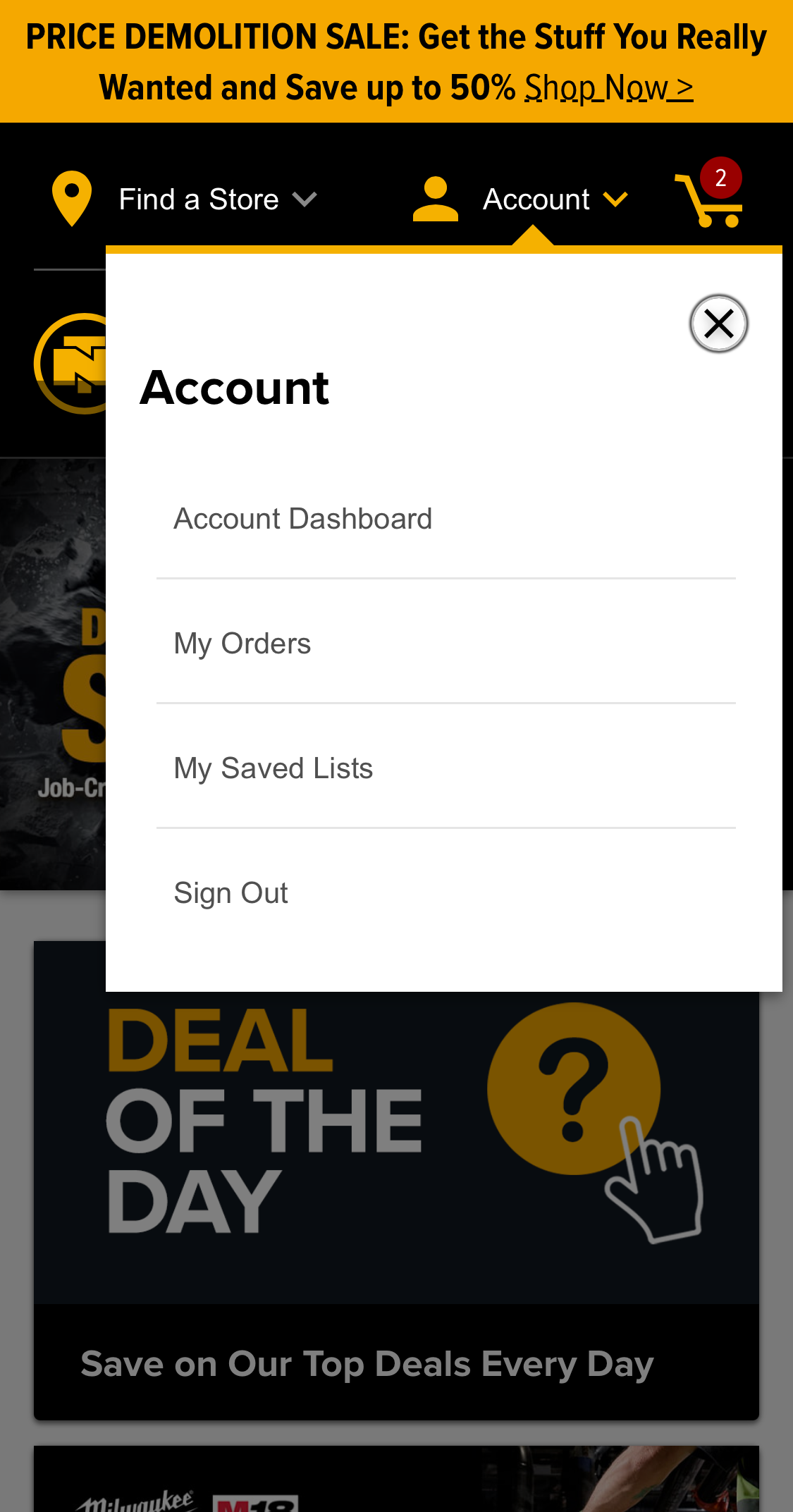 Mobile screenshot of Northern Tool