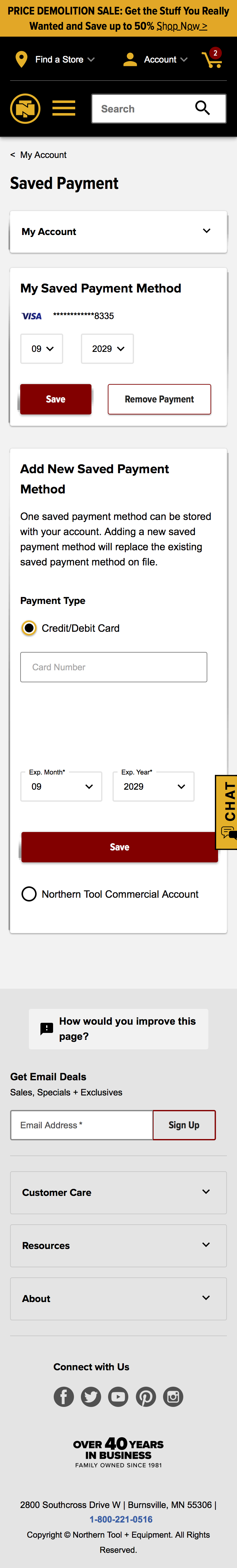 Mobile screenshot of Northern Tool