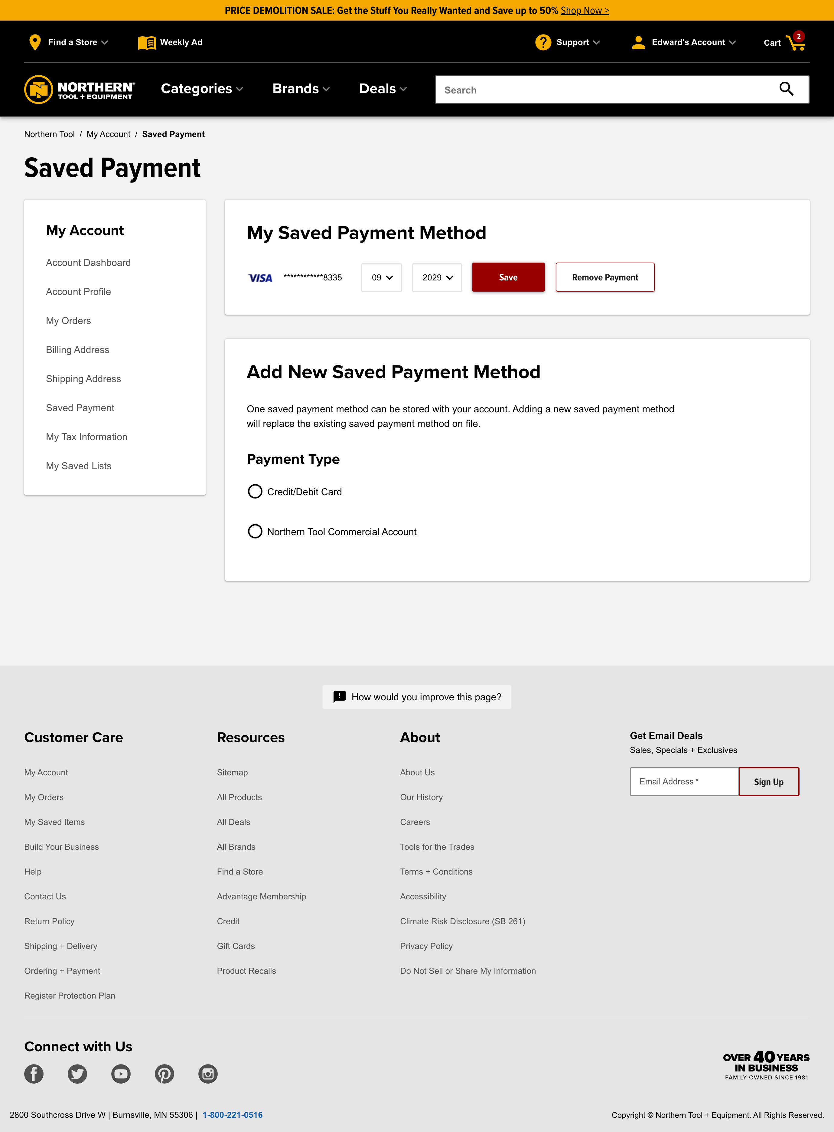 Desktop screenshot of Northern Tool