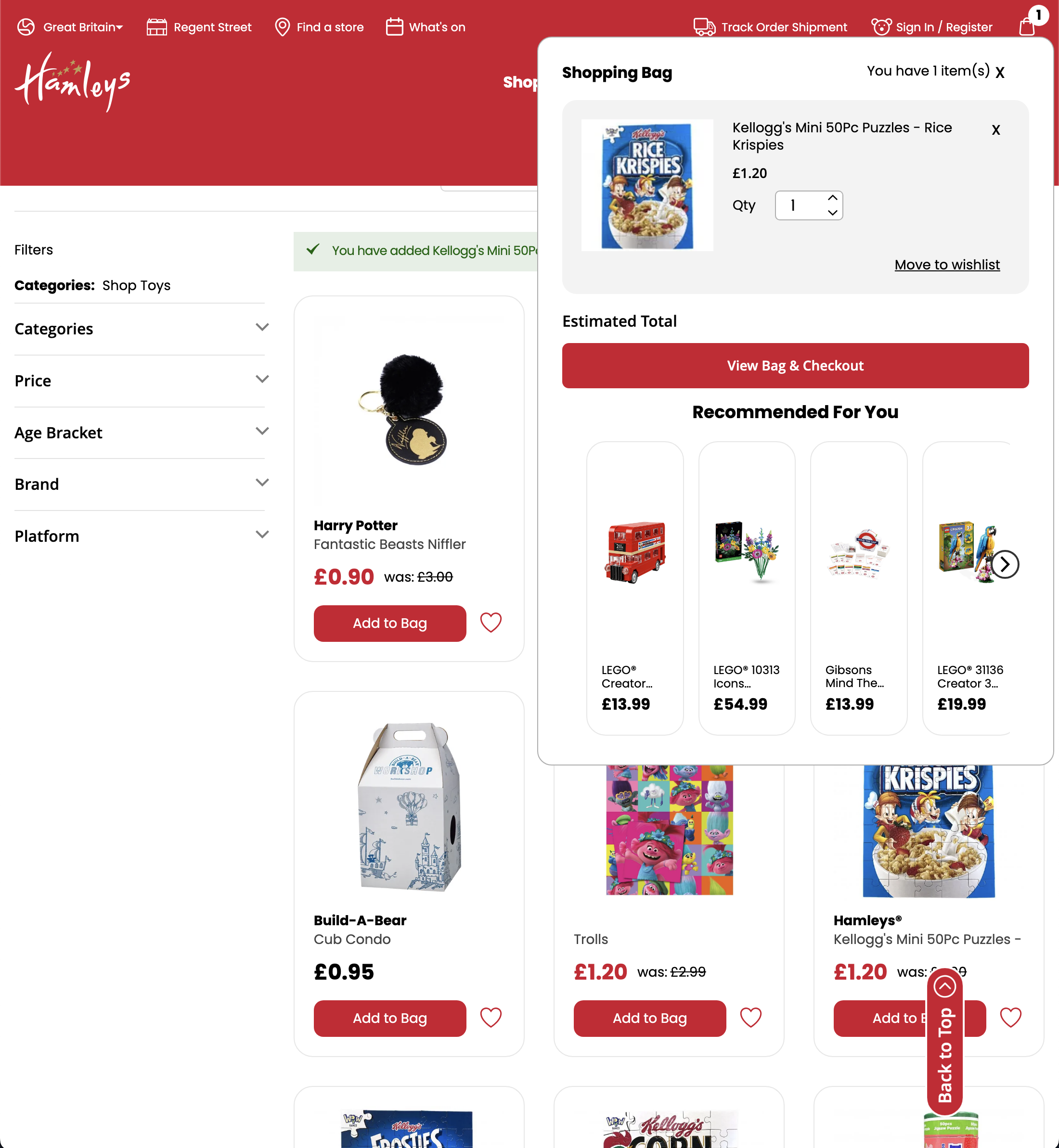 Desktop screenshot of Hamleys