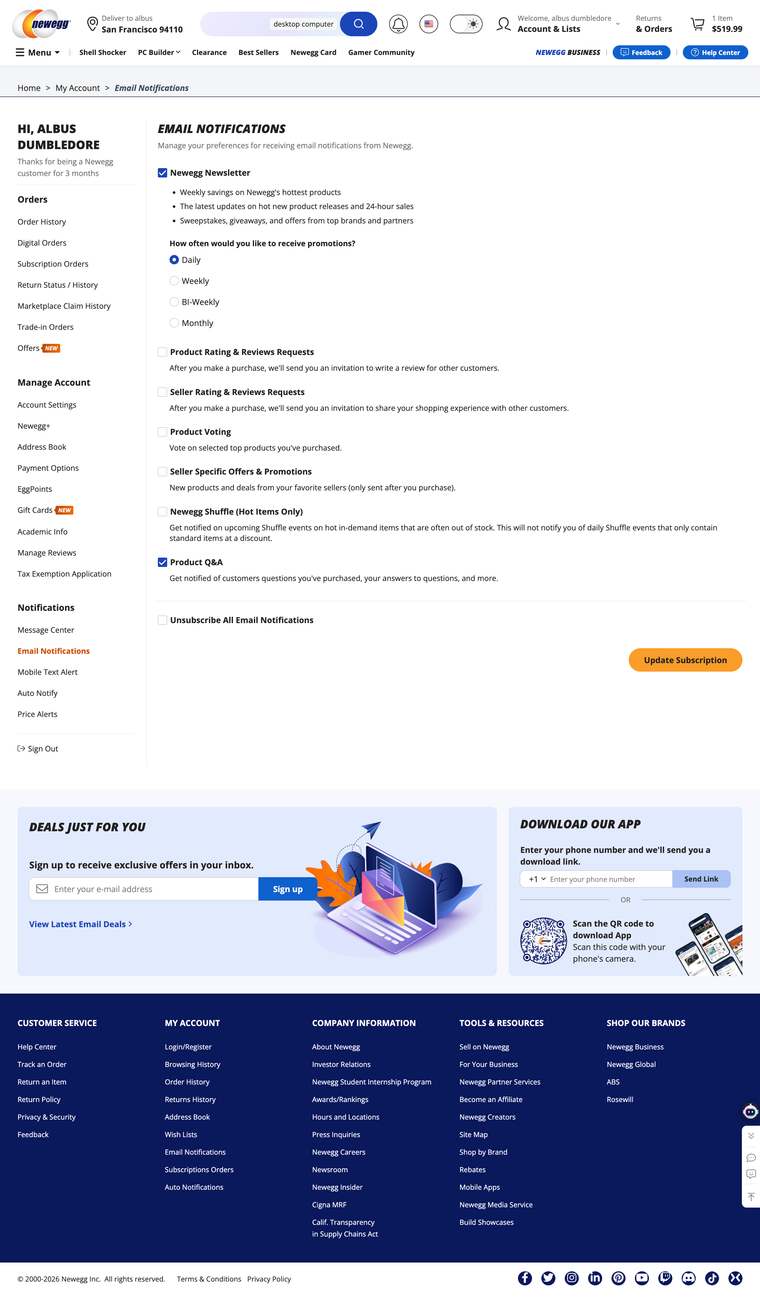 Desktop screenshot of Newegg