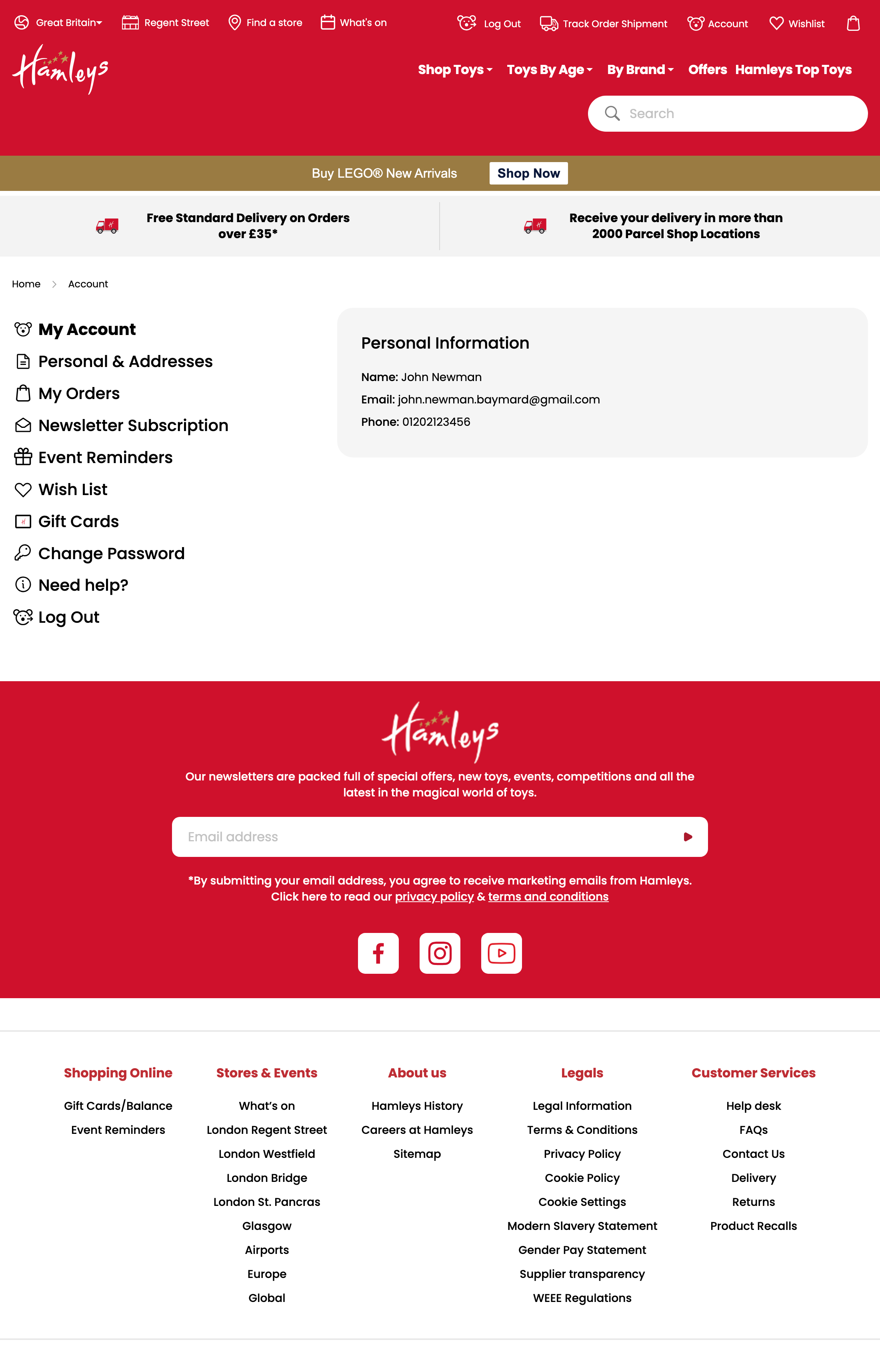 Desktop screenshot of Hamleys