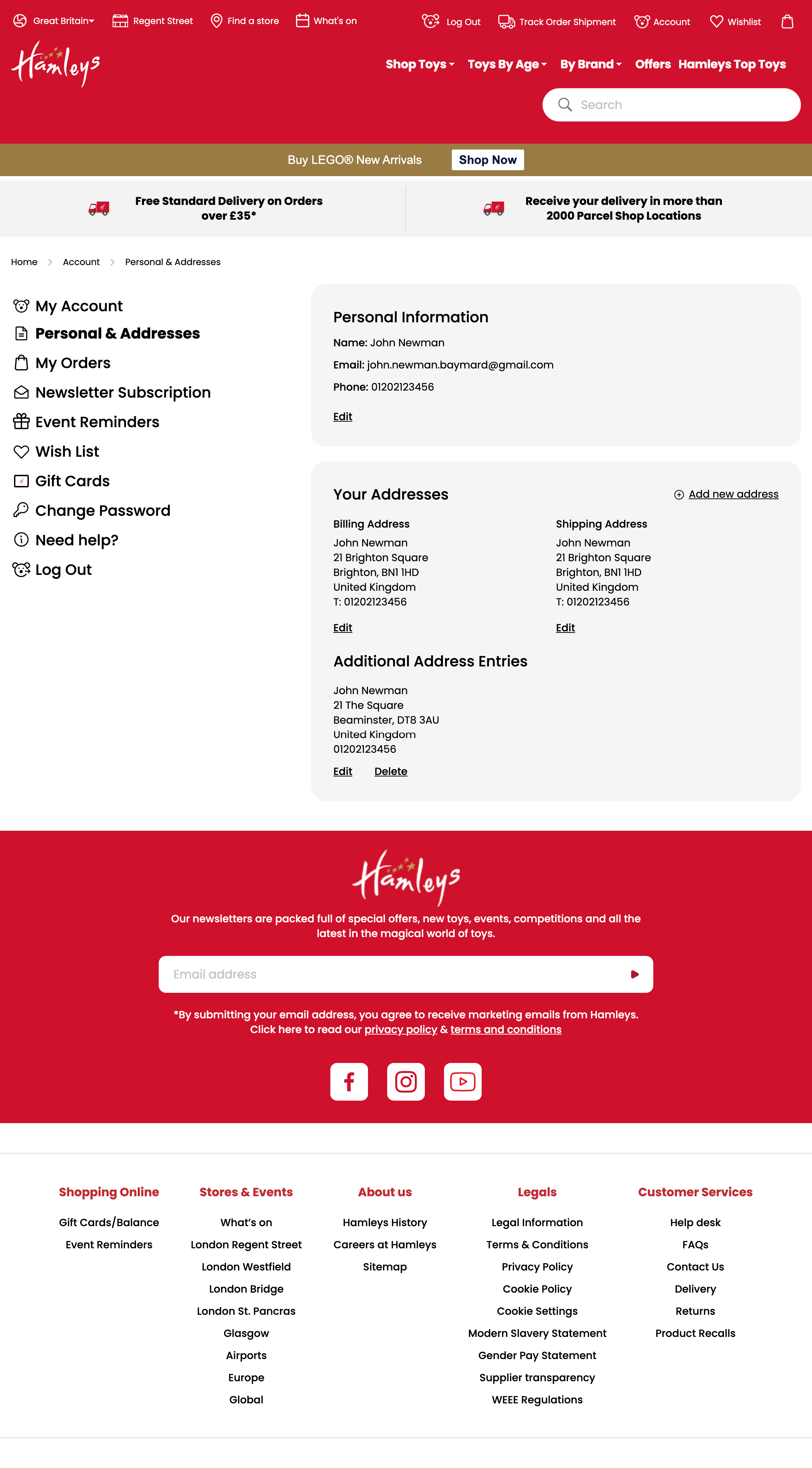 Desktop screenshot of Hamleys