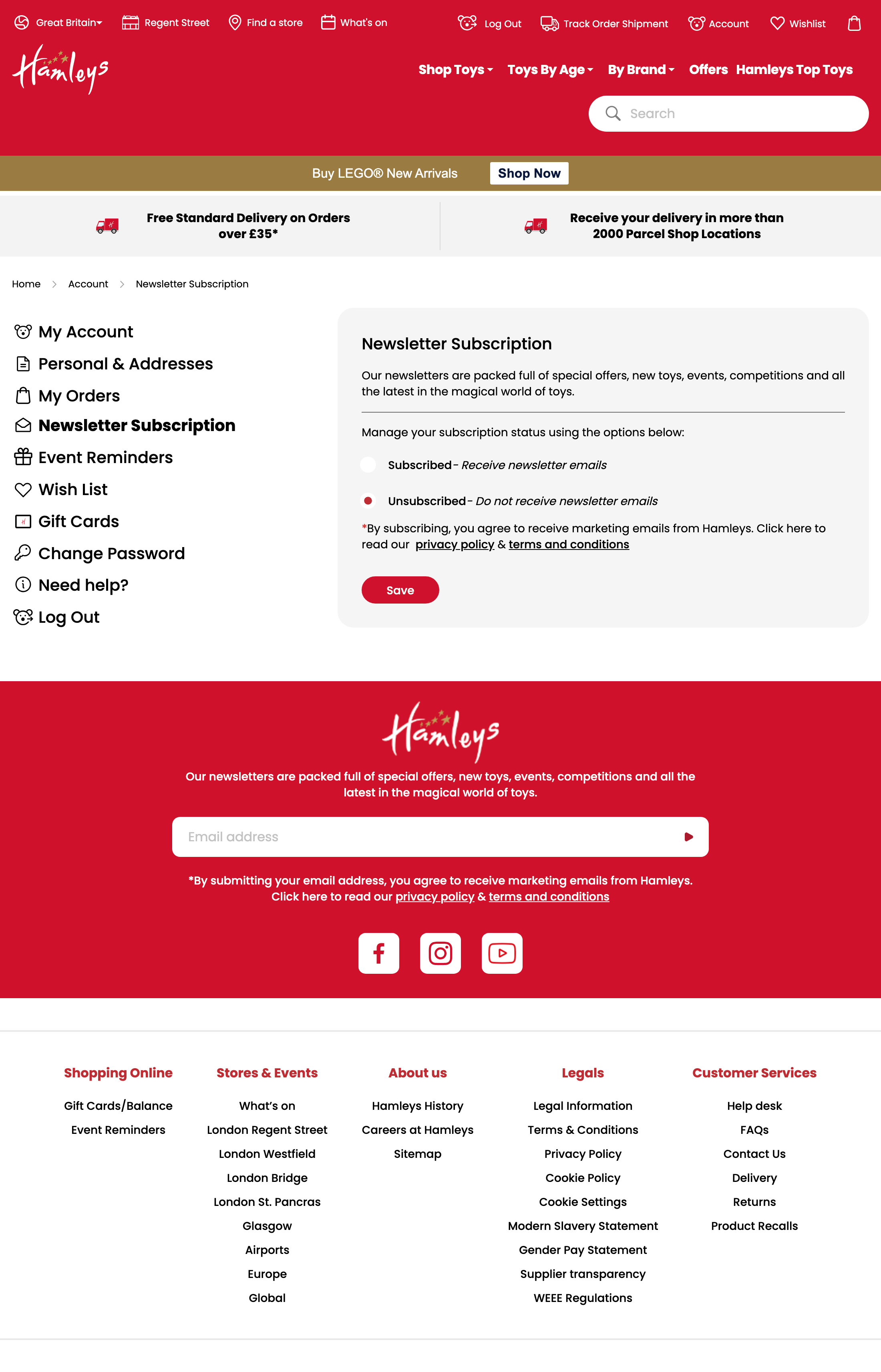 Desktop screenshot of Hamleys