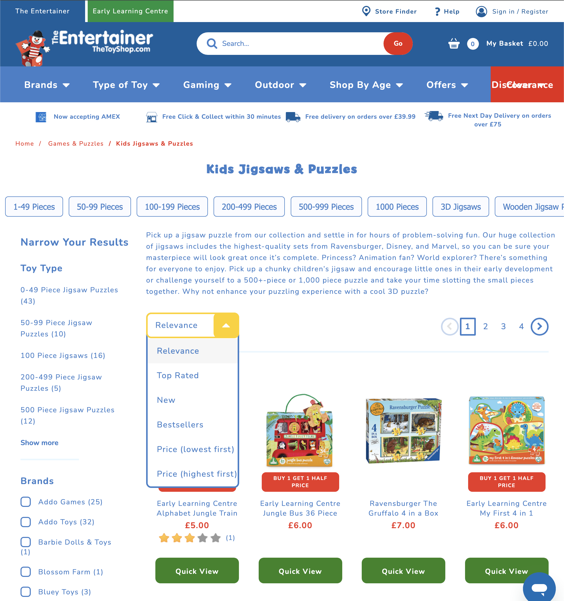 Desktop screenshot of The Entertainer (TheToyShop.com)