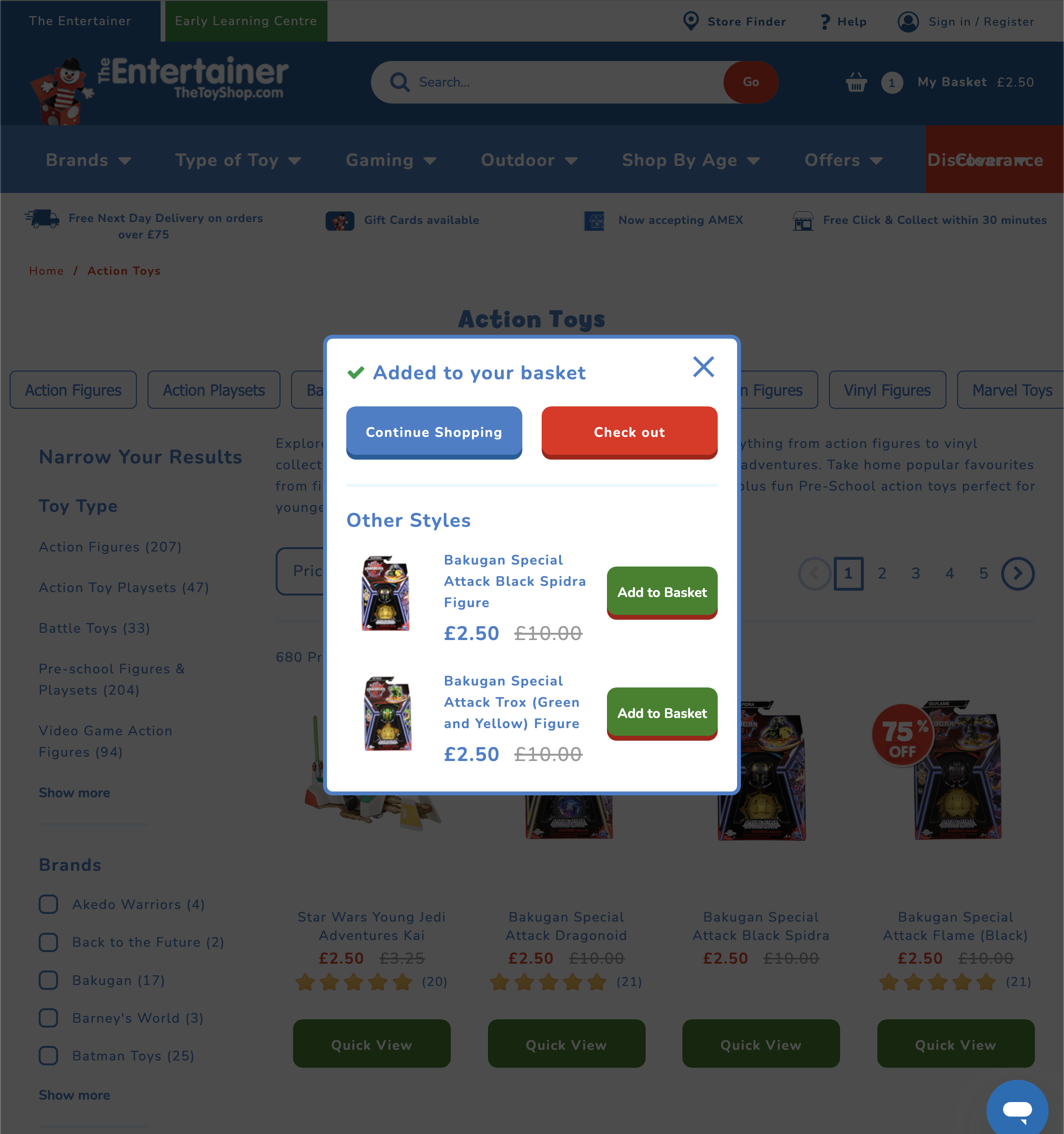 Desktop screenshot of The Entertainer (TheToyShop.com)
