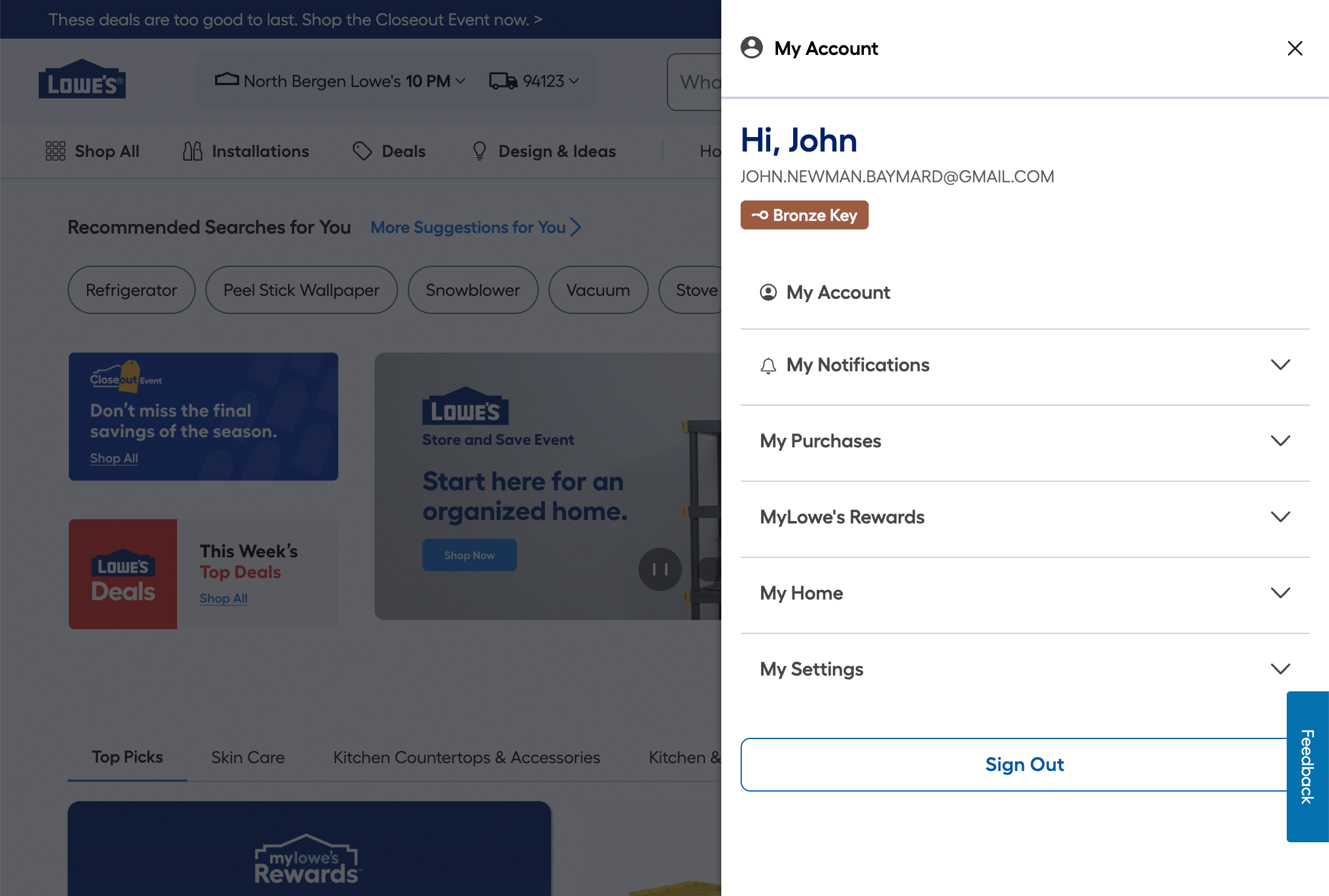 Desktop screenshot of Lowe’s