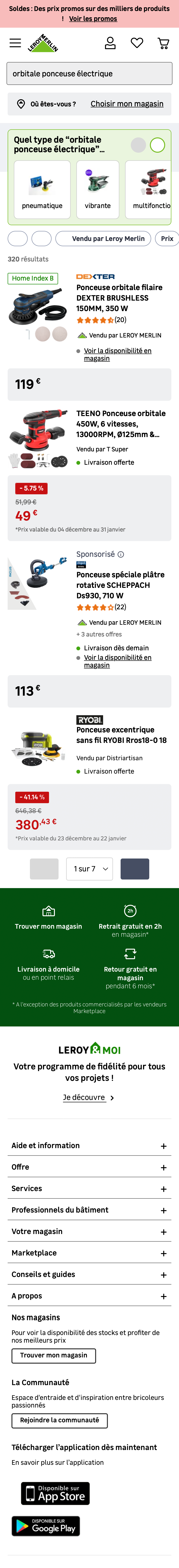 Mobile screenshot of Leroy Merlin