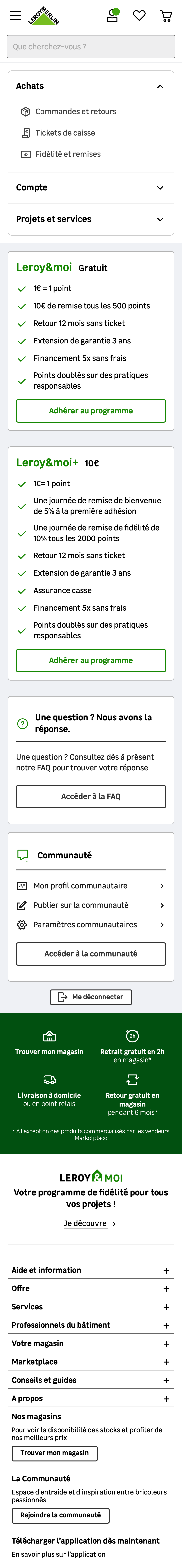 Mobile screenshot of Leroy Merlin