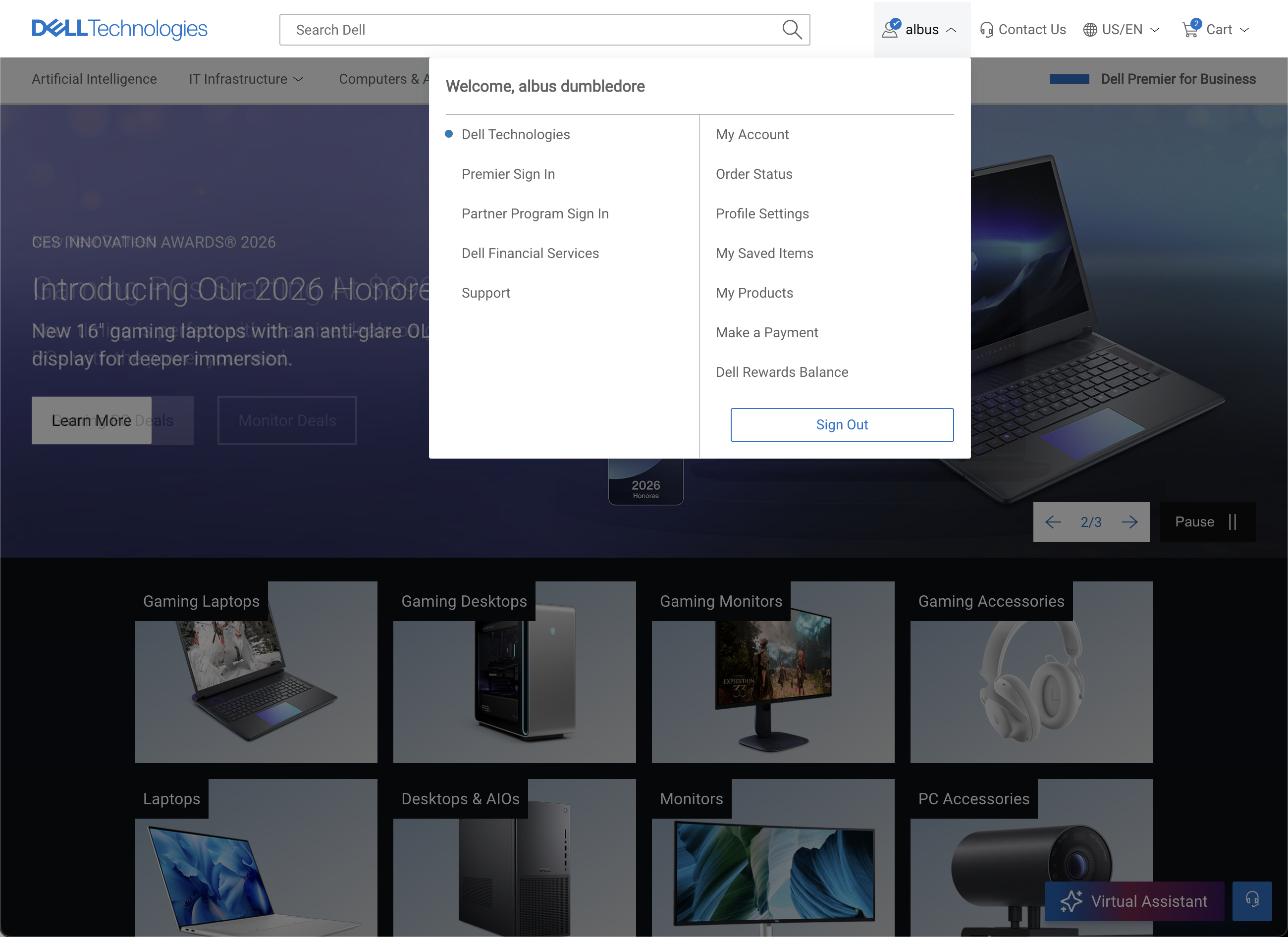 Desktop screenshot of Dell