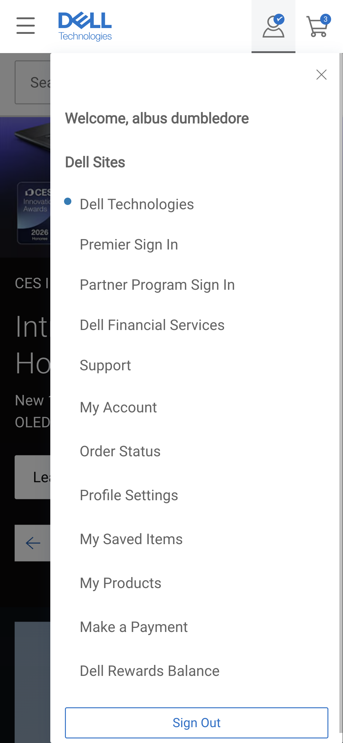 Mobile screenshot of Dell