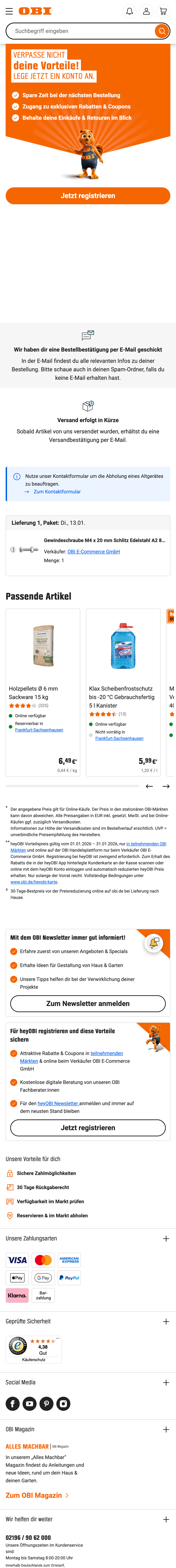 Mobile screenshot of OBI