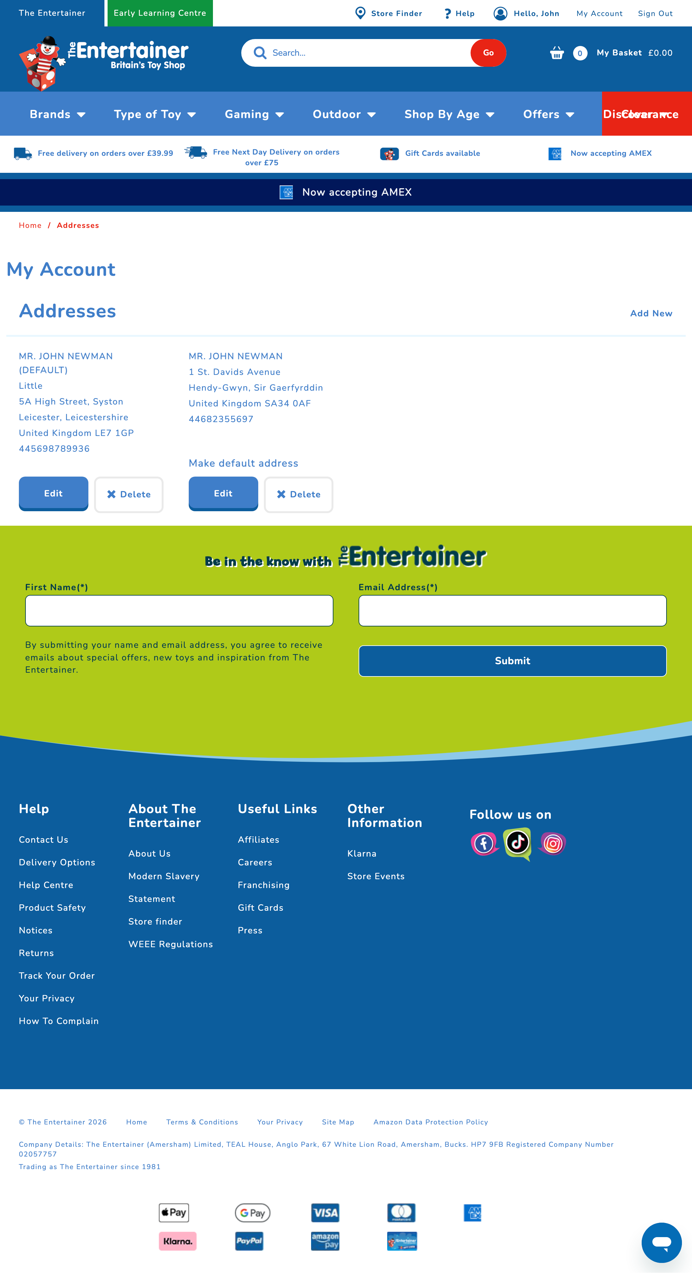 Desktop screenshot of The Entertainer (TheToyShop.com)